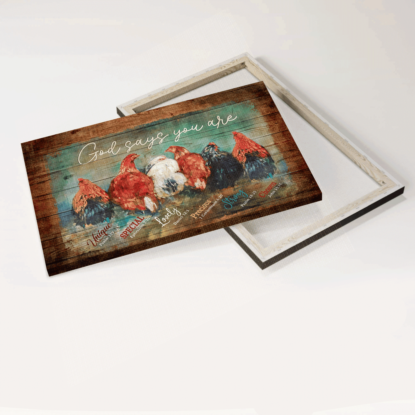 Jesus Landscape Canvas- Awesome chicken, Farm canvas- Gift for Christian - God says you are - Landscape Canvas Prints, Wall Art