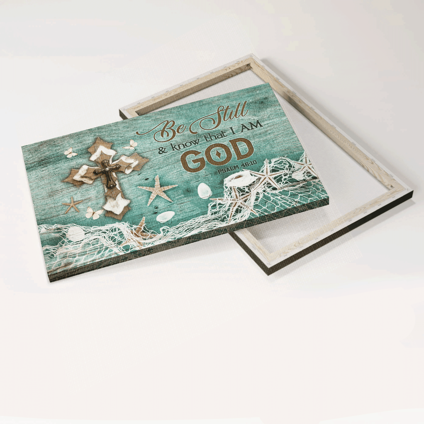 Jesus Landscape Canvas - Beautiful cross, Summer painting, Butterfly Landscape Canvas - Gift For Christian - Be still and know that I am God