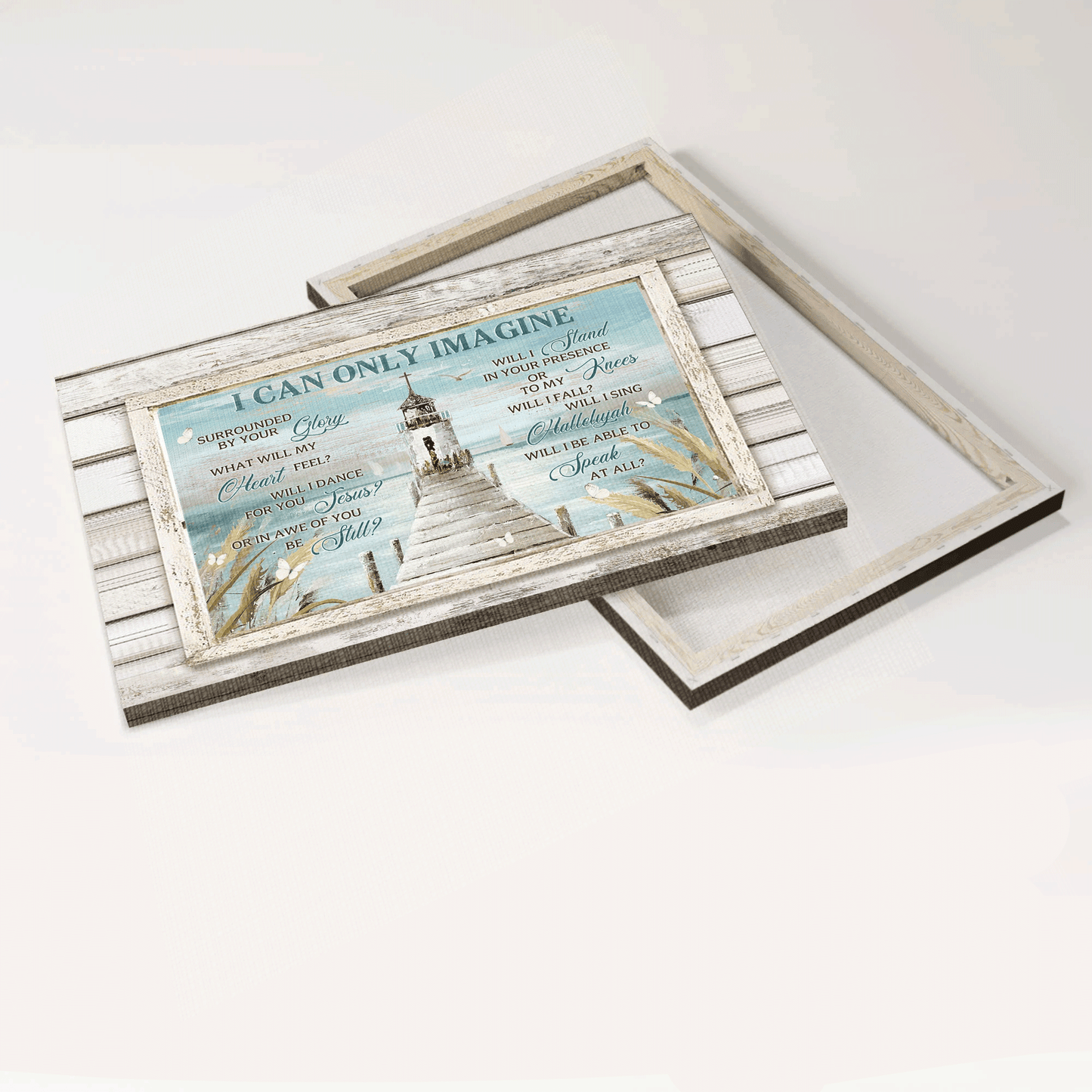 Jesus Landscape Canvas - Window Frame, Church Painting, Sea Artwork, Beautiful Life Canvas - Gift For Christian - I Can Only Imagine Canvas