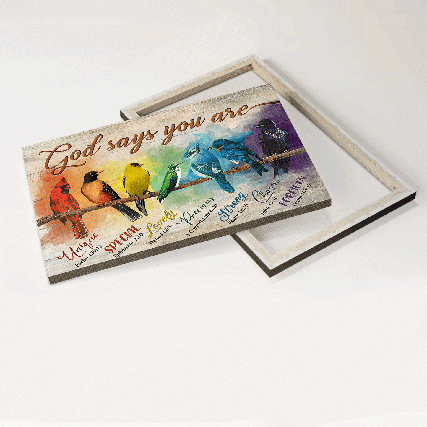 Jesus Landscape Canvas, Christian Wall Art - Gift For Christian and Believer God - Alluring Bird Paintings, God Says You Are Landscape Canvas