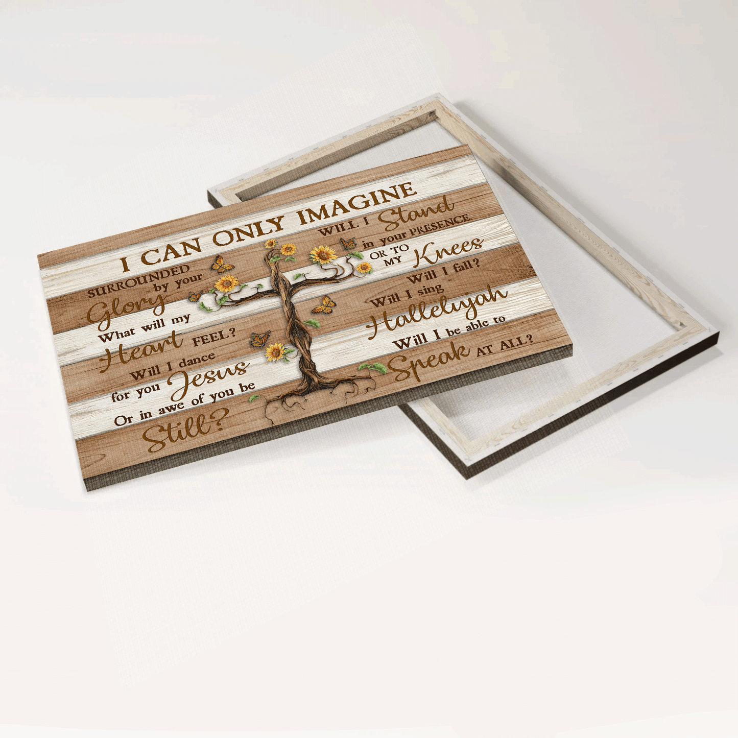 Jesus Landscape Canvas - Beautiful tree, Butterfly Landscape Canvas - Gift For Christian - I can only imagine