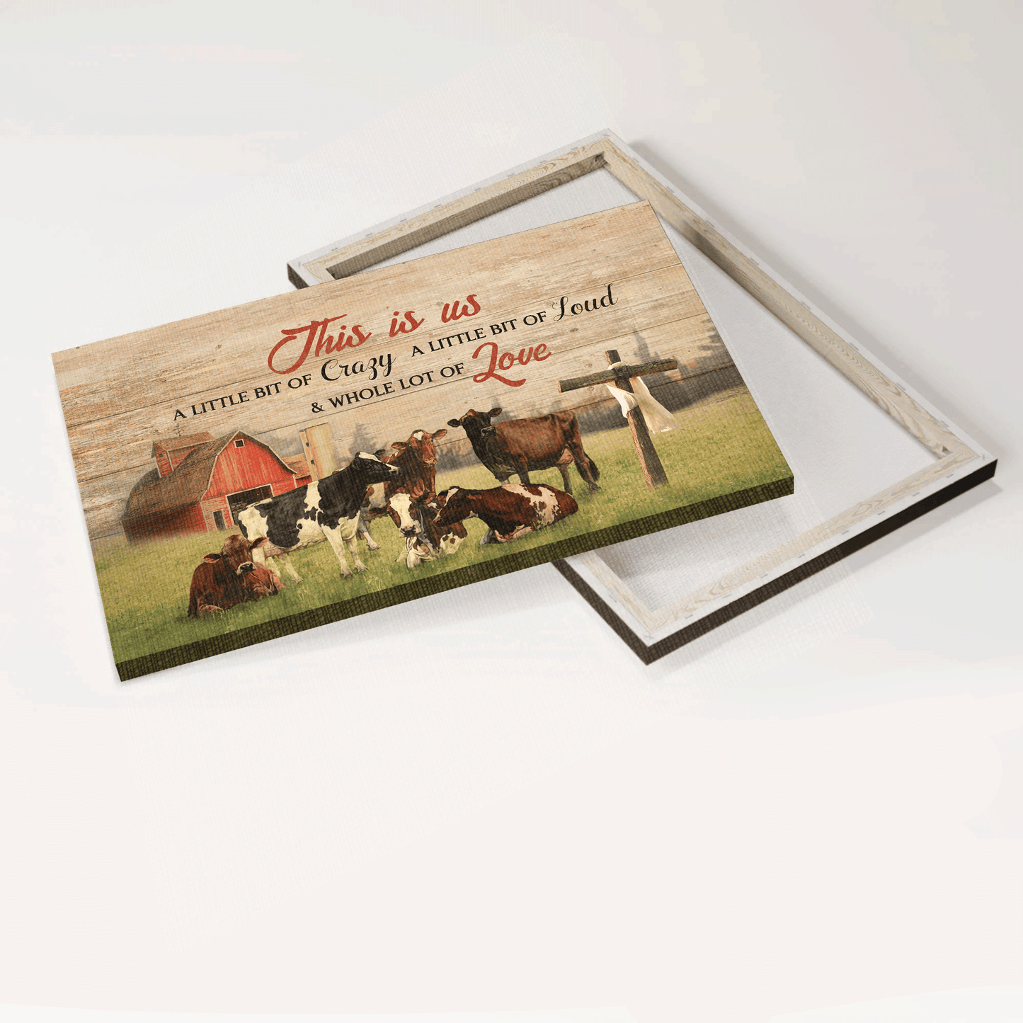 Jesus Landscape Canvas - Life on farm, Countryside landscape, Cow painting Canvas - Gift For Christian - This is us Landscape Canvas