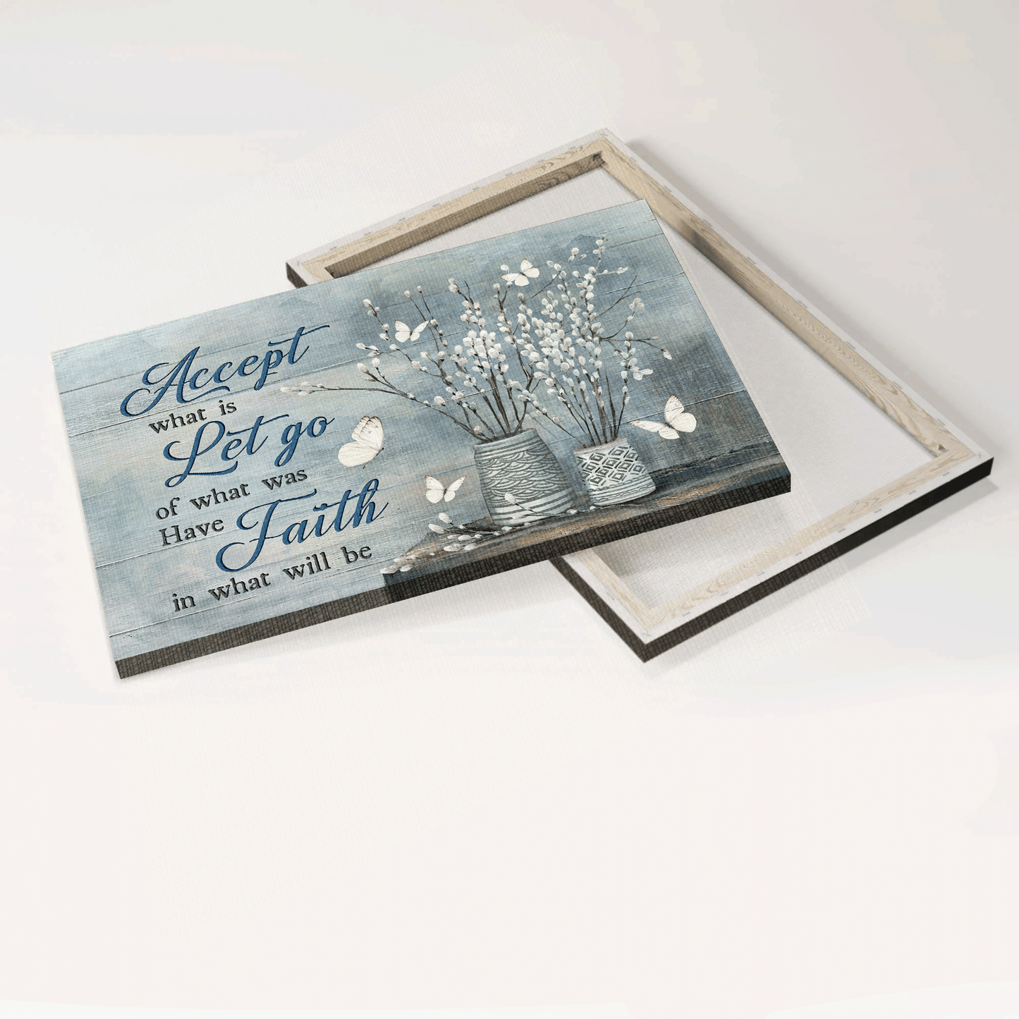 Jesus Landscape Canvas - Lovely white butterfly, Vintage flower painting Landscape Canvas - Gift For Christian -   Have faith in what will be Landscape Canvas Prints, Christian Wall Art