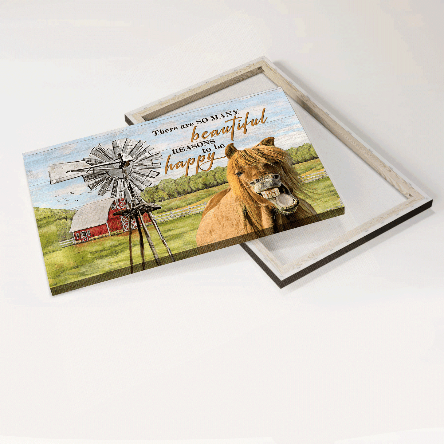 Jesus Landscape Canvas- Beautiful horse, White windmill, Green meadow canvas- Gift for Christian- There are so many beautiful reasons