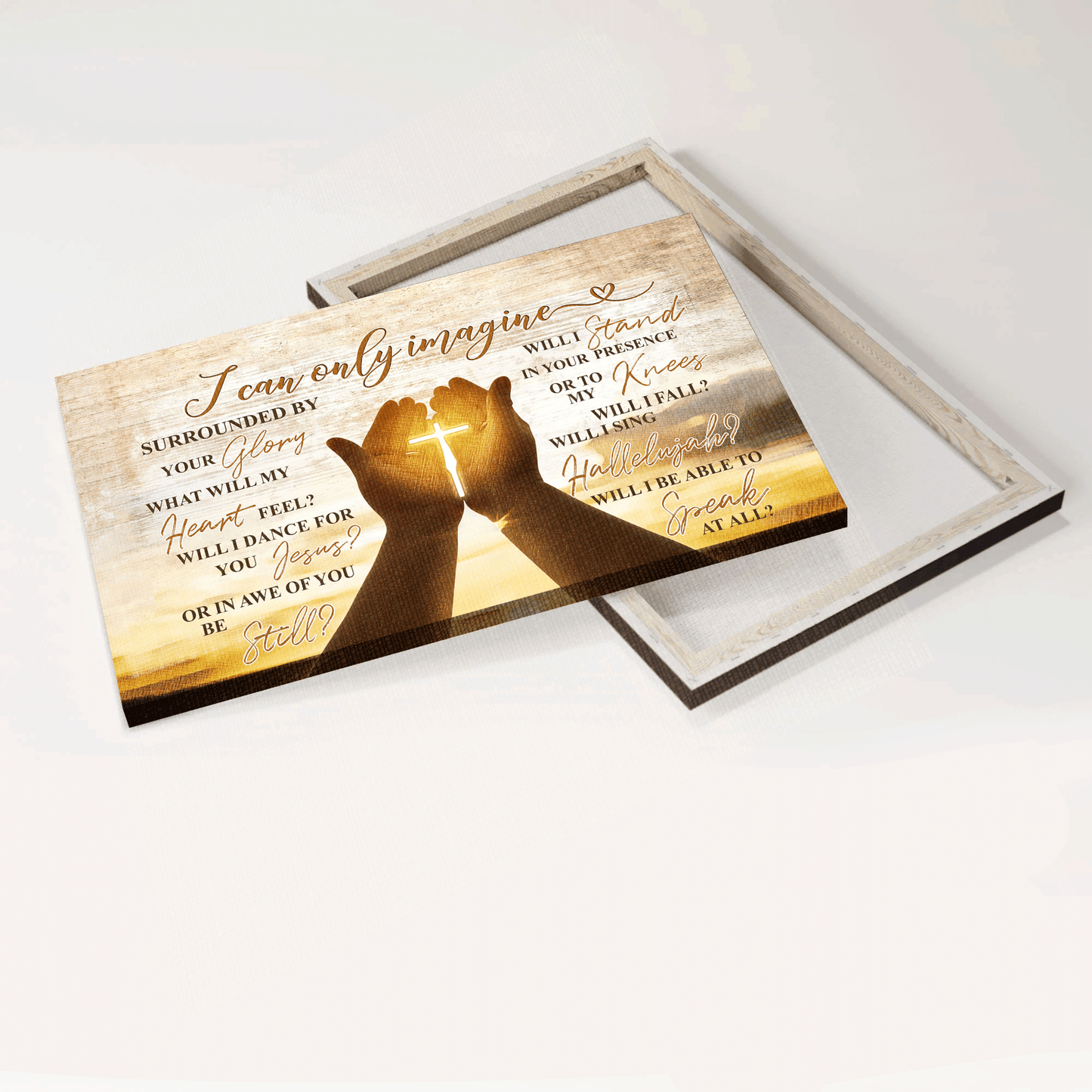 Jesus Landscape Canvas- Awesome Cross, Pray, Hold Cross, Hand Of Jesus Canvas- Gift For Christian- I Can Only Imagine