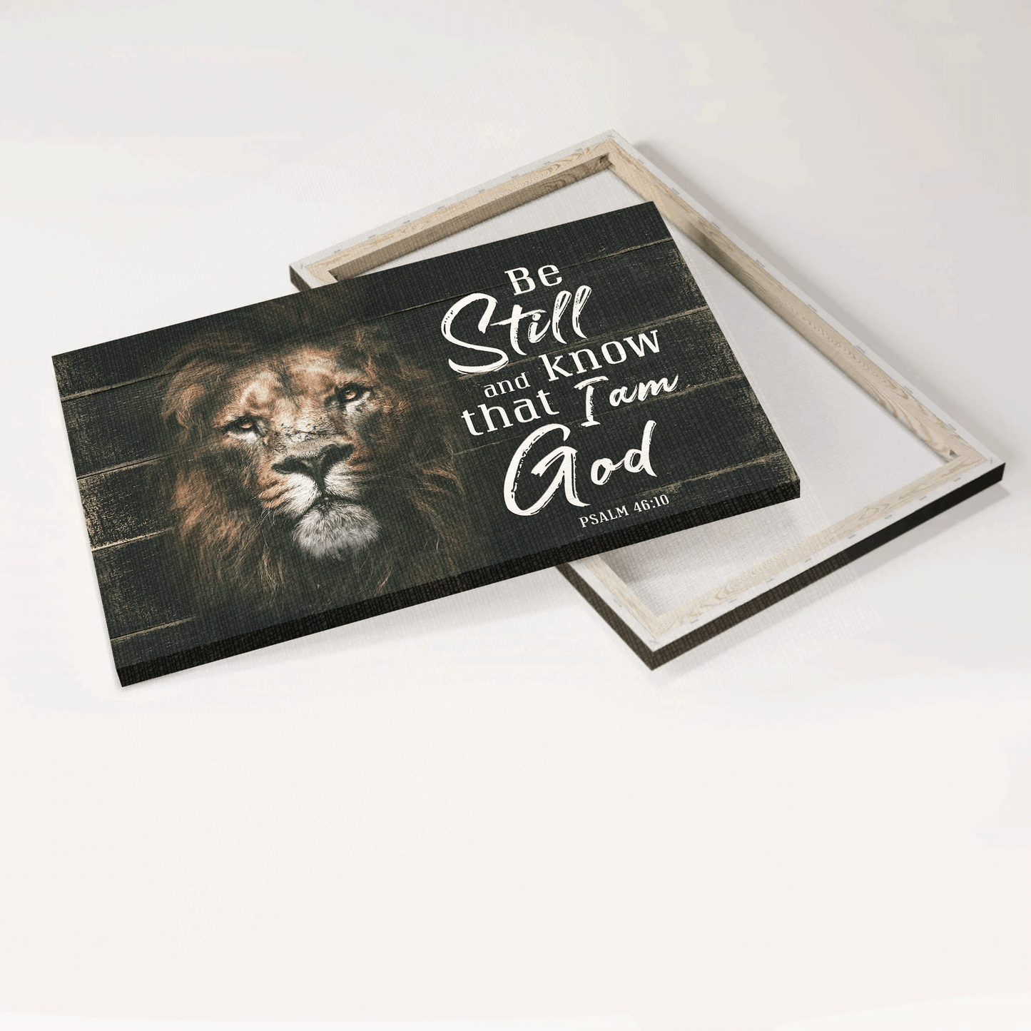 Jesus Landscape Canvas - Lion painting, Be still and know that I am God PSALM 46:10 Landscape Canvas - Gift For Christian Landscape Canvas