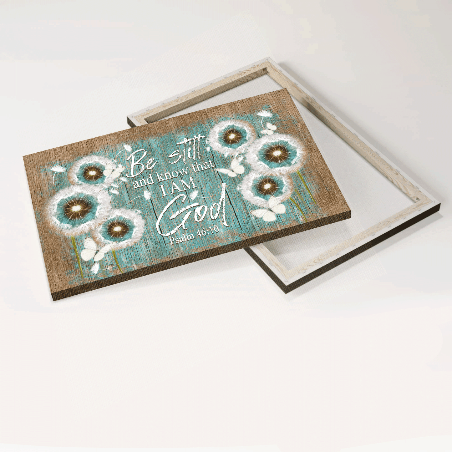 Jesus Landscape Canvas- Dandelion, Butterflies canvas- Gift for Christian- Be still and know that I am God