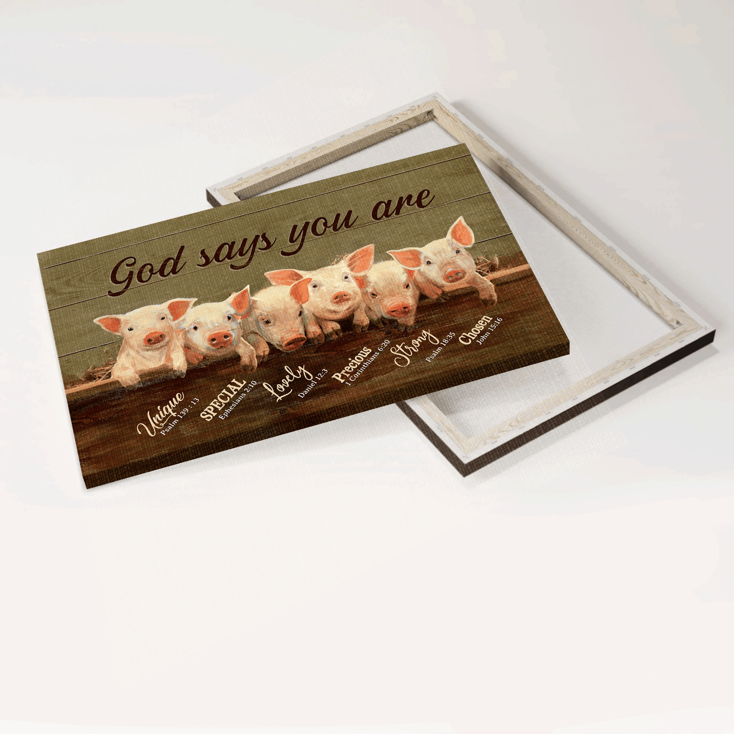 Jesus Landscape Canvas - Lovely pigs, God says you are Landscape Canvas - Gift For Christian Landscape Canvas Prints, Wall Art