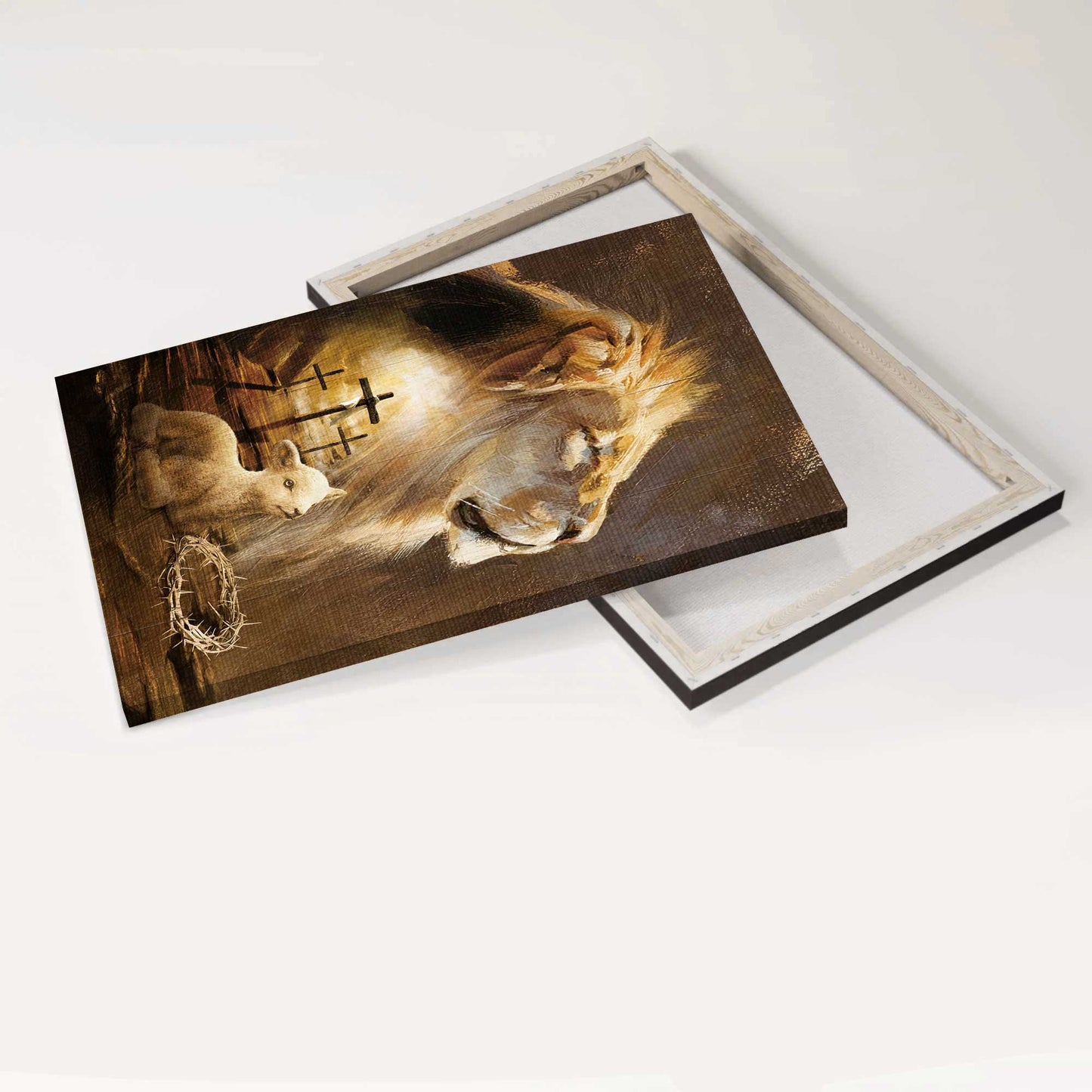 Jesus Portrait Canvas - Lion painting, King of Kings, Lamb drawing, Lion of Judah Portrait Canvas - Gift For Christian Portrait Canvas Prints, Christian Wall Art