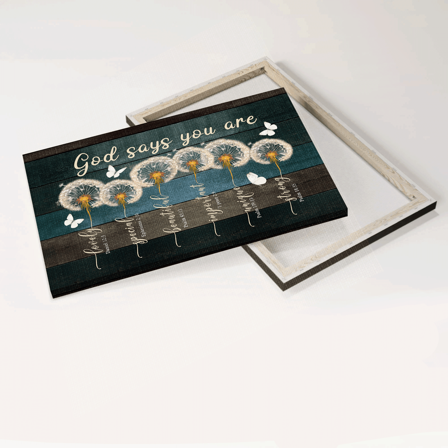 Jesus Landscape Canvas- Beautiful Dandelion, Butterfly Canvas- Gift For Christian- God Says You Are