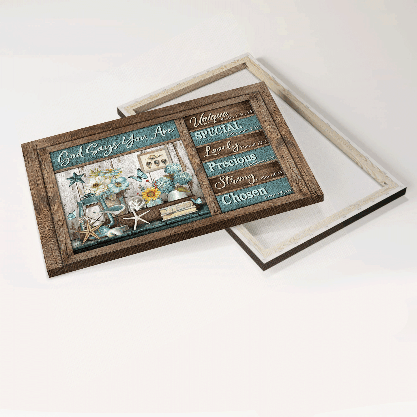 Jesus Landscape Canvas - Summer Vibe, Blue Lantern, Beautiful Flower Canvas - Gift For Christian - God Says You Are Unique Canvas