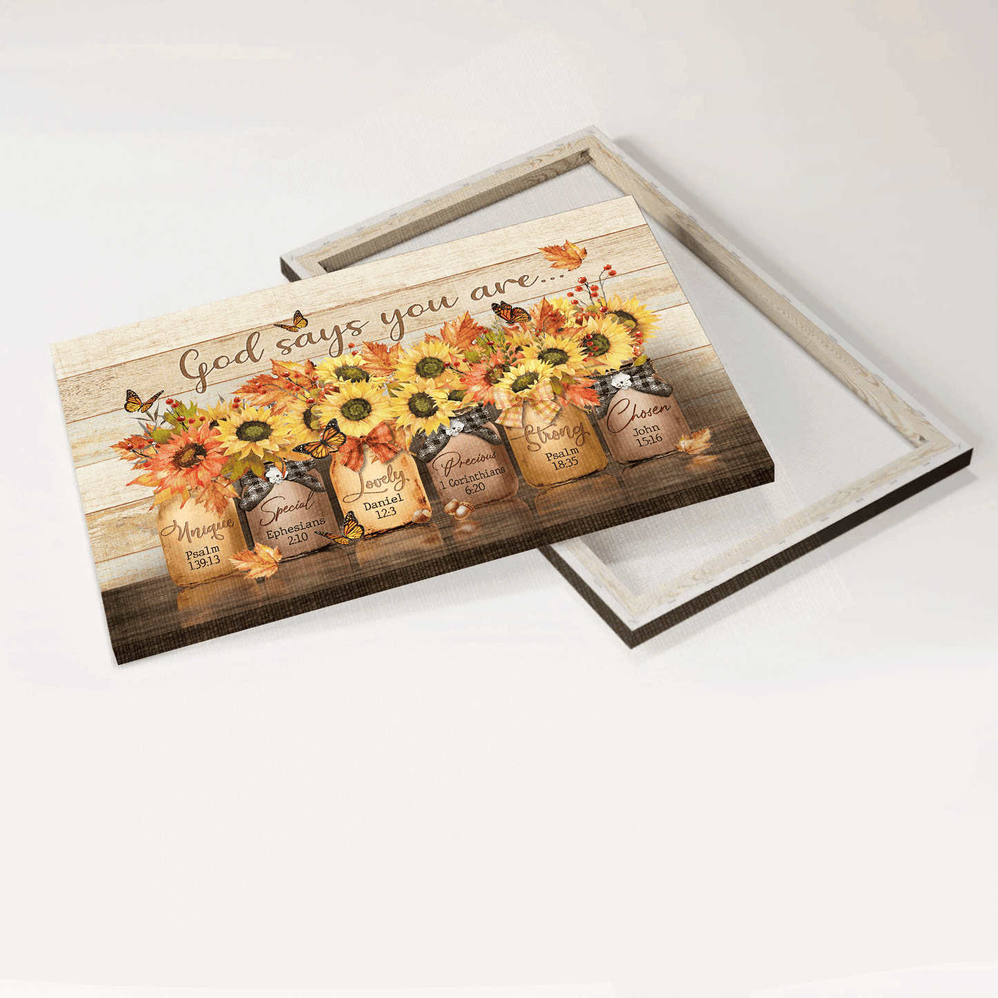 Jesus Landscape Canvas - Sunflower Drawing, Autumn Painting Canvas - Gift For Christian - God Says You Are Special Canvas