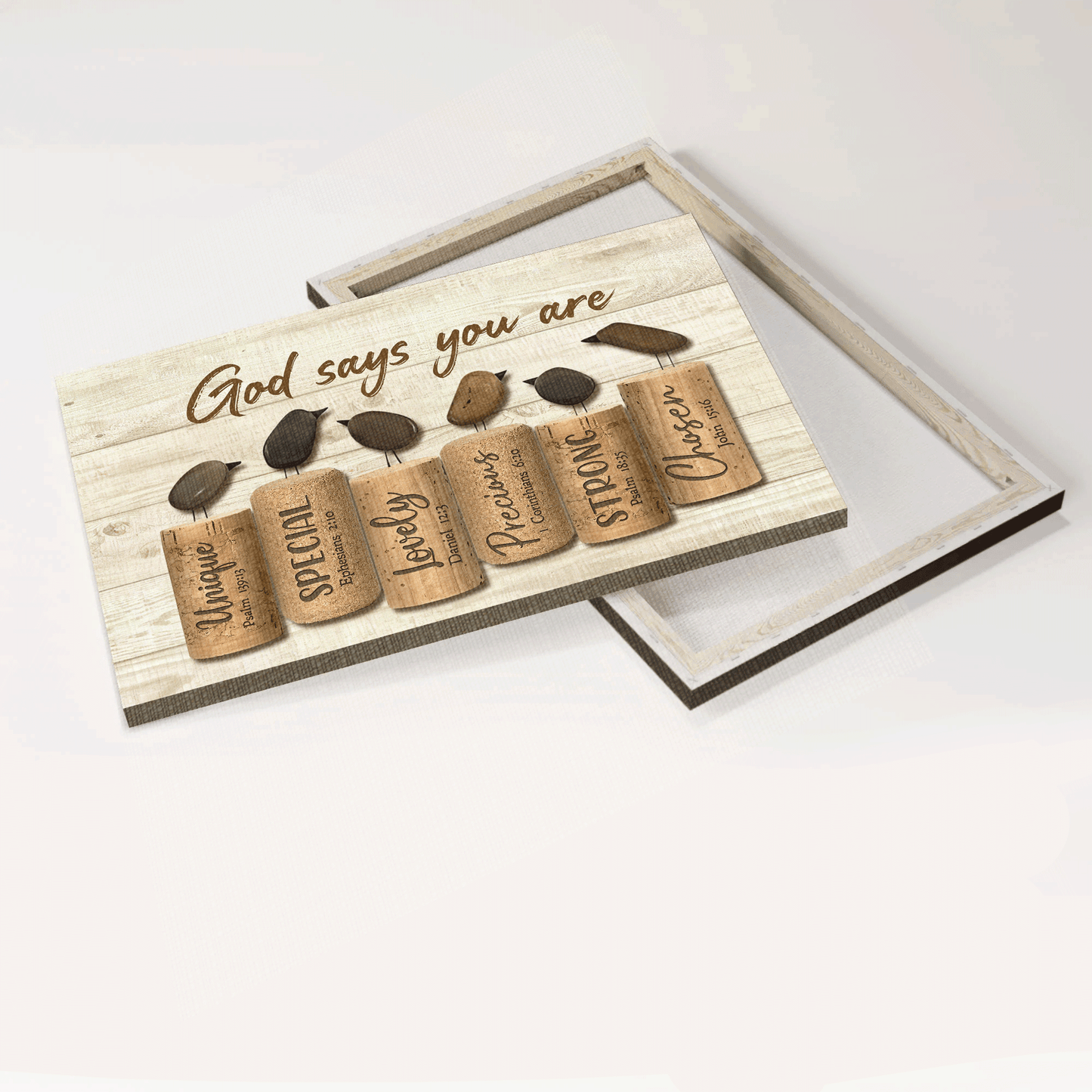 Jesus Landscape Canvas- Bird drawing, Rock painting- Gift for Christian- God says you are -Landscape Canvas Prints, Christian Wall Art