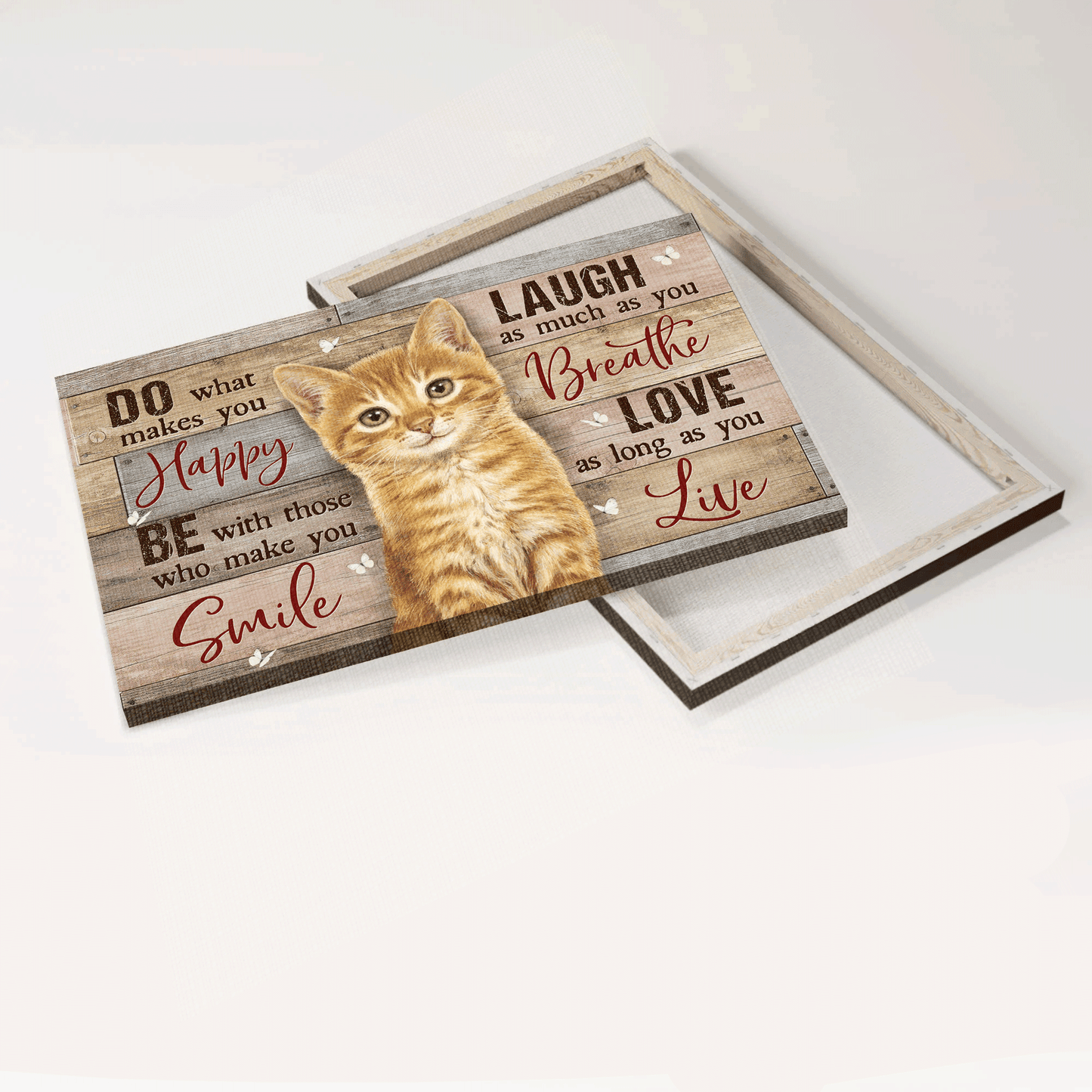 Jesus Landscape Canvas - Little cat, Gift for cat lover, White butterfly Landscape Canvas - Gift For Christian - Do what makes you happy Landscape Canvas