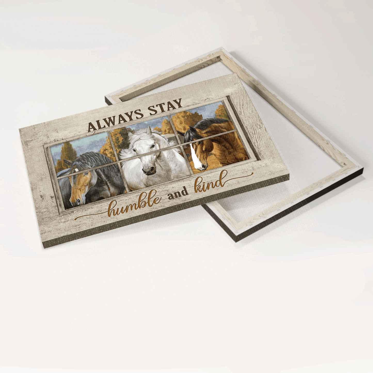 Jesus Landscape Canvas- Beautiful Farm, Watercolor Horse Canvas- Gift For Christian- Always Stay Humble And Kind