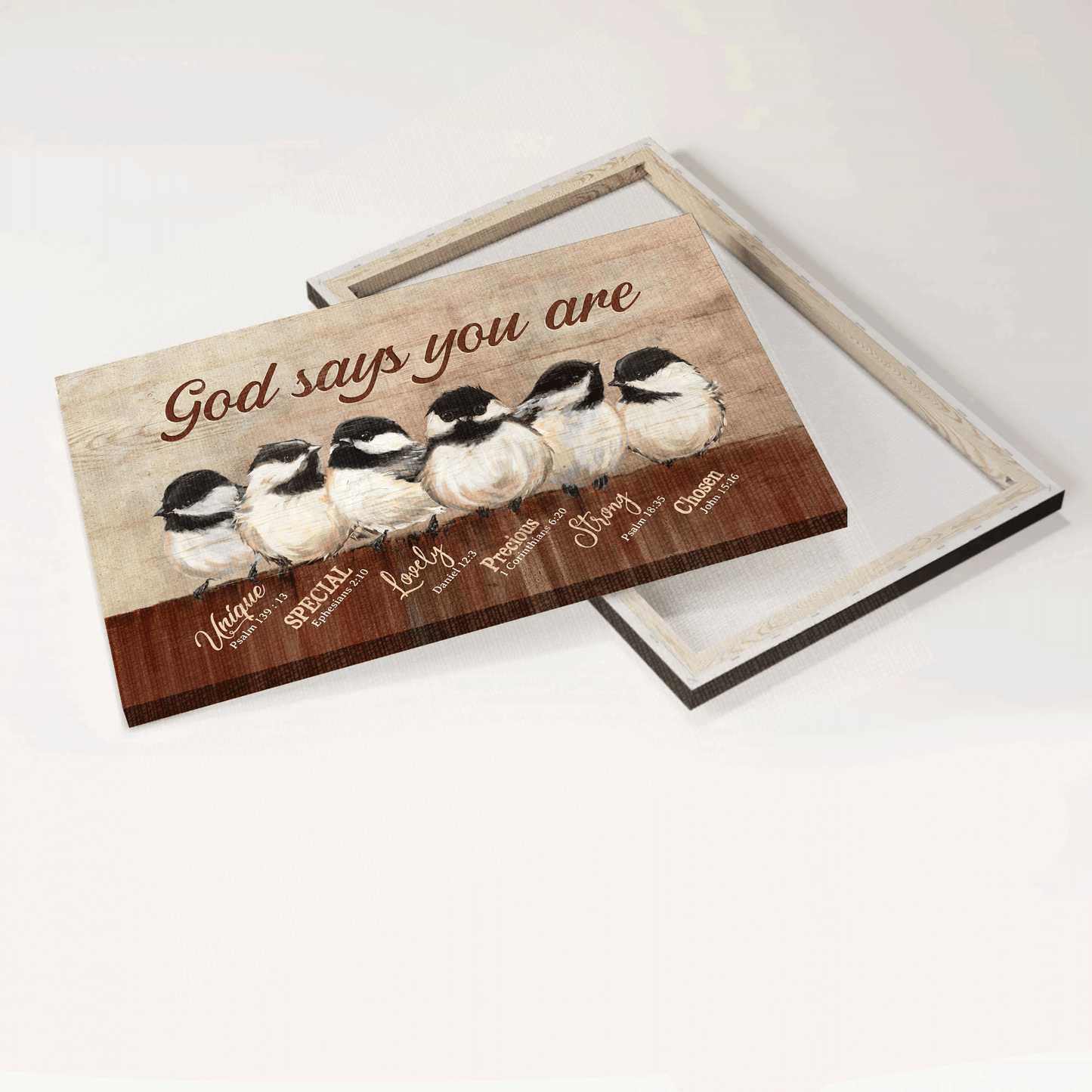 Jesus Landscape Canvas- Black-capped chickadee canvas- Gift for Christian- God says you are - Landscape Canvas Prints, Wall Art