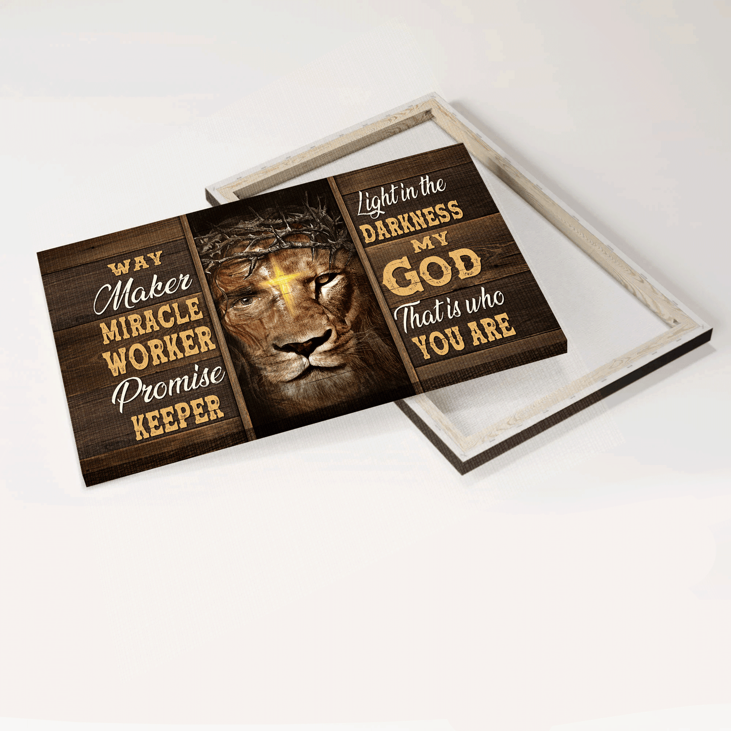 Jesus Landscape Canvas - Lion of Judah, Religious painting, Abstract art Landscape Canvas - Gift For Christian - My God, that is who you are Landscape Canvas