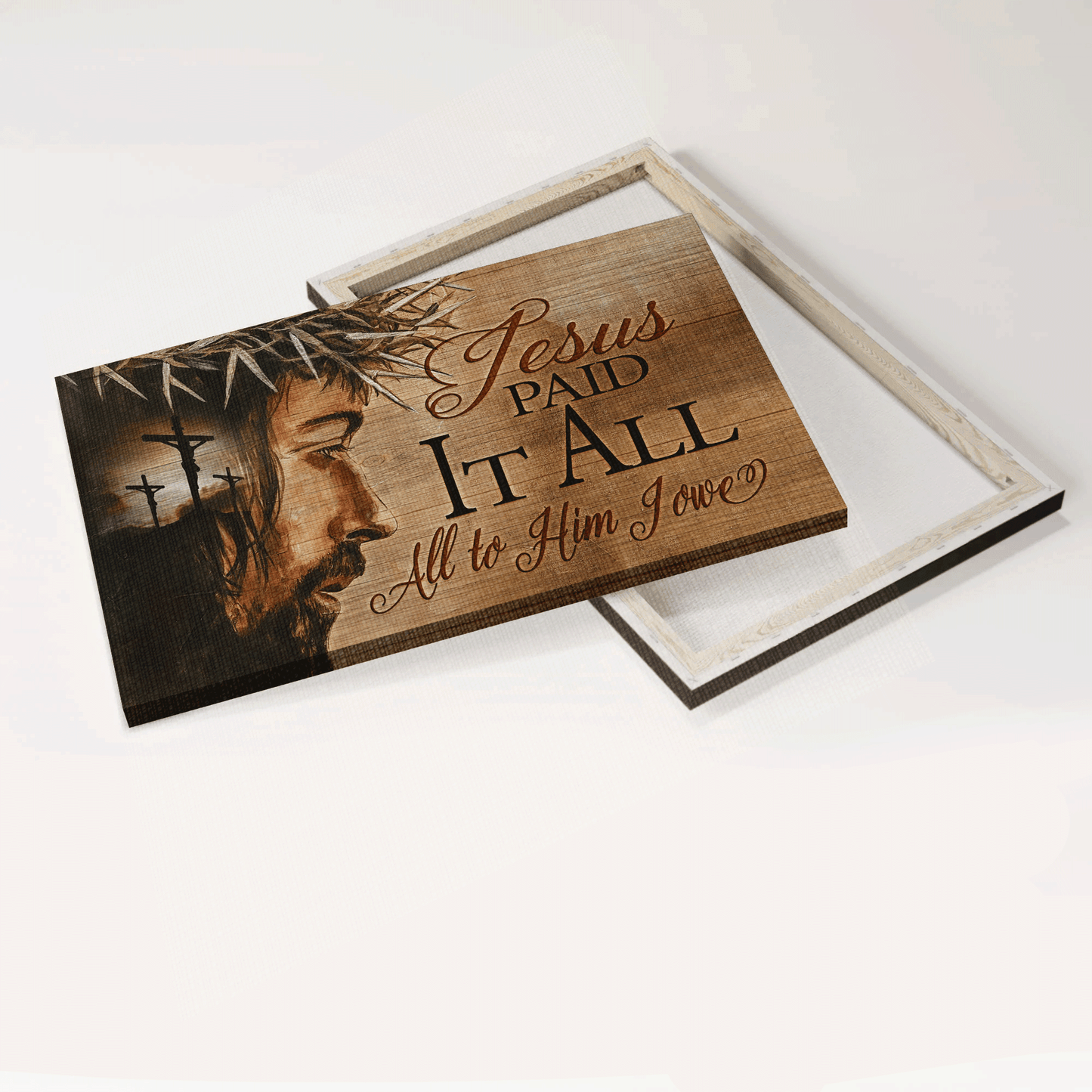 Jesus Landscape Canvas - Crosses Canvas - Gift For Christian - Jesus paid is all, All to Him I owe Canvas