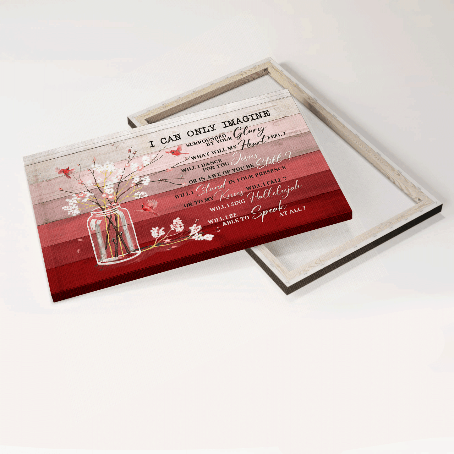 Jesus Landscape Canvas- Baby Flower Painting, Cardinal Canvas- Gift For Christian- I Can Only Imagine