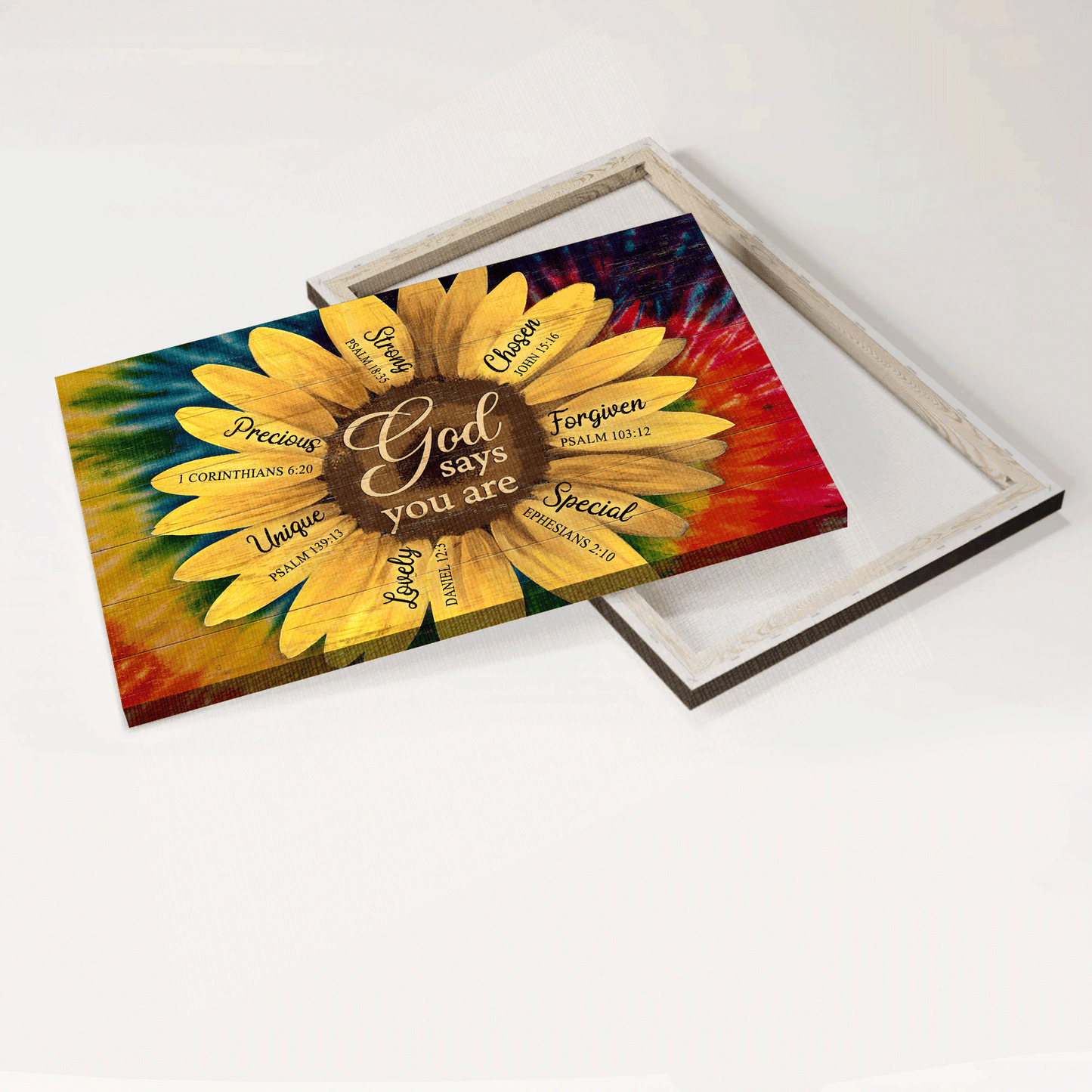 Jesus Landscape Canvas - Beautiful sunflower Landscape Canvas - Gift For Christian - God says you are