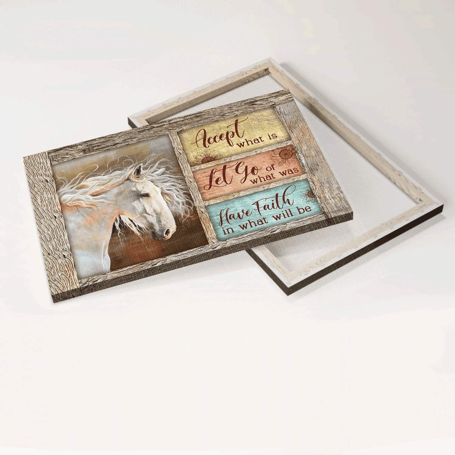 Jesus Landscape Canvas - Beautiful White Horse, Wooden Frame, Pastel Background Landscape Canvas - Gift For Christian - Have Faith In What Will Be