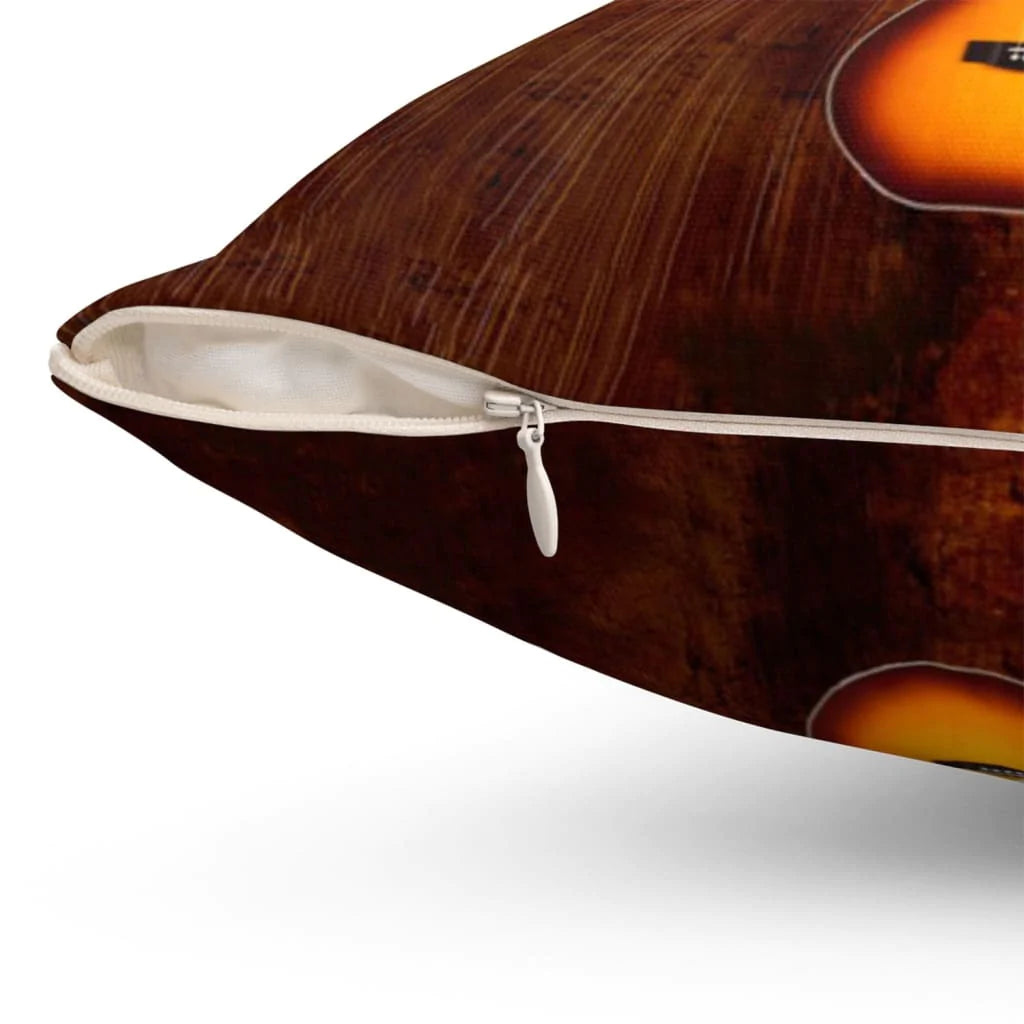 Bible Verse Pillow - Jesus Pillow - Heaven Light, Guitar, Cross Light Pillow - Gift For Christian - Make A Joyful Noise Unto The Lord Psalm 100:1 Pillow