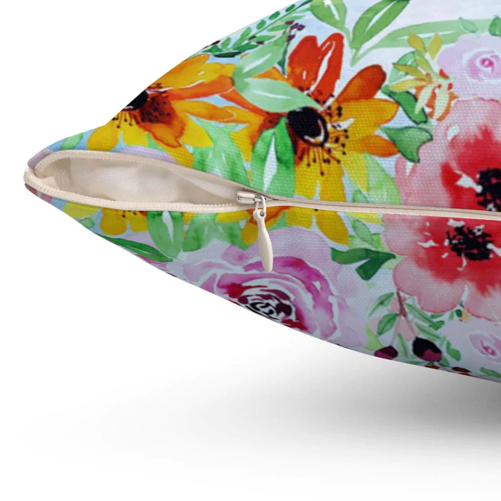 Bible Verse Pillow - Jesus Pillow - Flower Garden, Hummingbird Pillow - Gift For Christian - Many Are The Afflictions Of The Righteous Psalm 34:19 Pillow