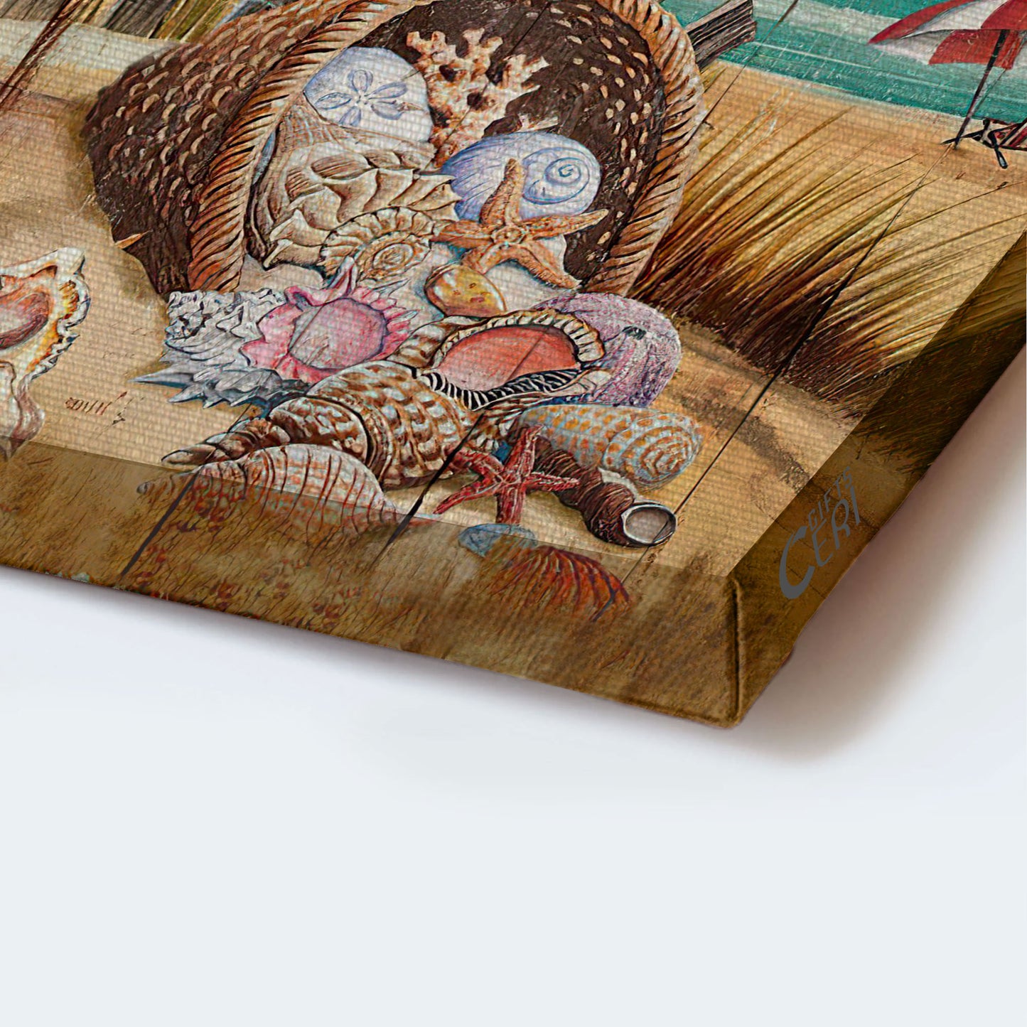 Jesus Portrait Canvas- Seashell Basket, Beach- Gift for Christian- And to the ocean I go to lose my mind and find my soul - Portrait Canvas Prints, Wall Art