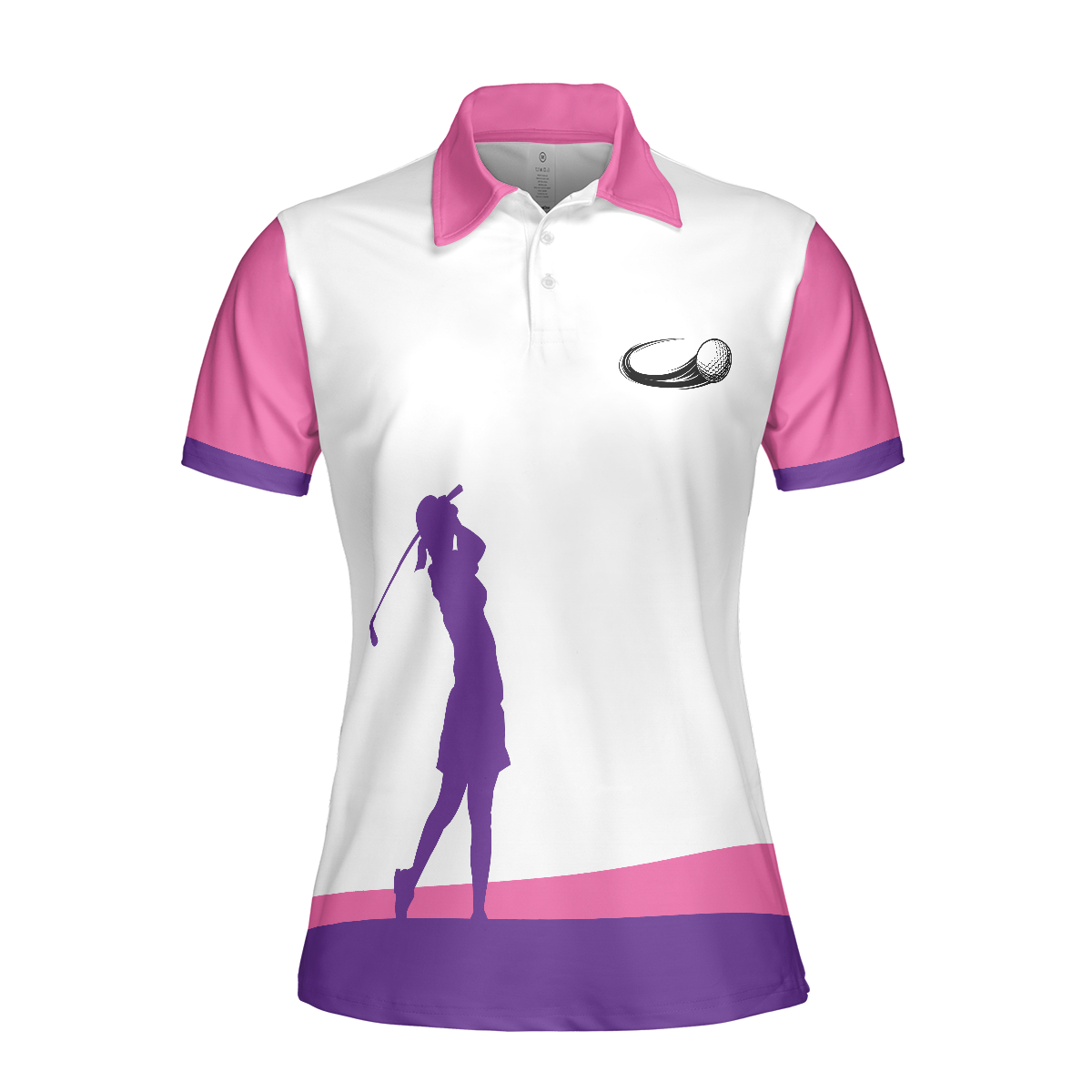 Golf Women Polo Shirt, Swing Swear Look For Ball Repeat Golf Polo Shirt, White And Pink Golf Shirt For Ladies - Perfect Gift For Women, Ladies