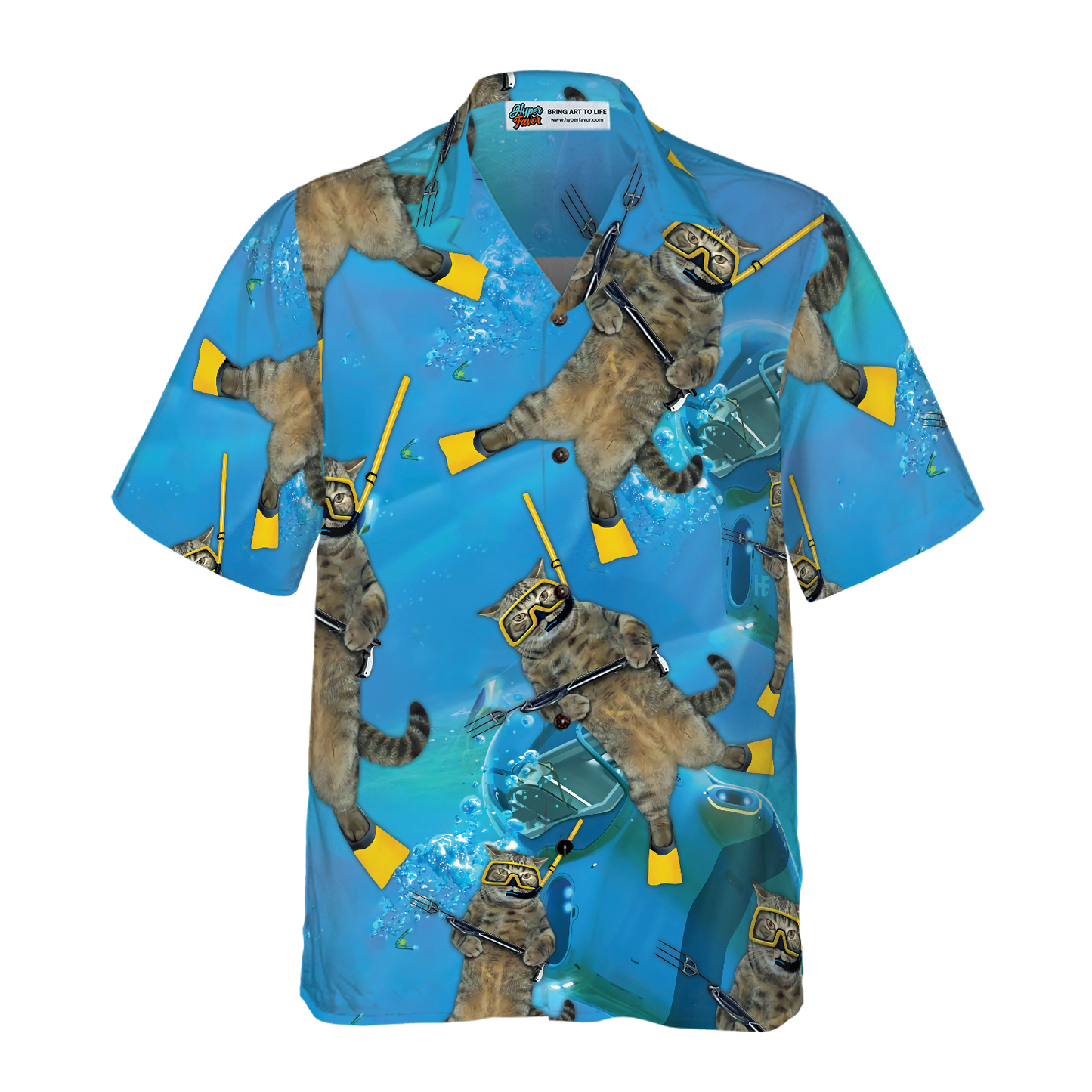 Cat Diver Hawaiian Shirt, Best Gift For Cat Lover, Husband, Wife, Boyfriend, Girlfriend, Friend, Family