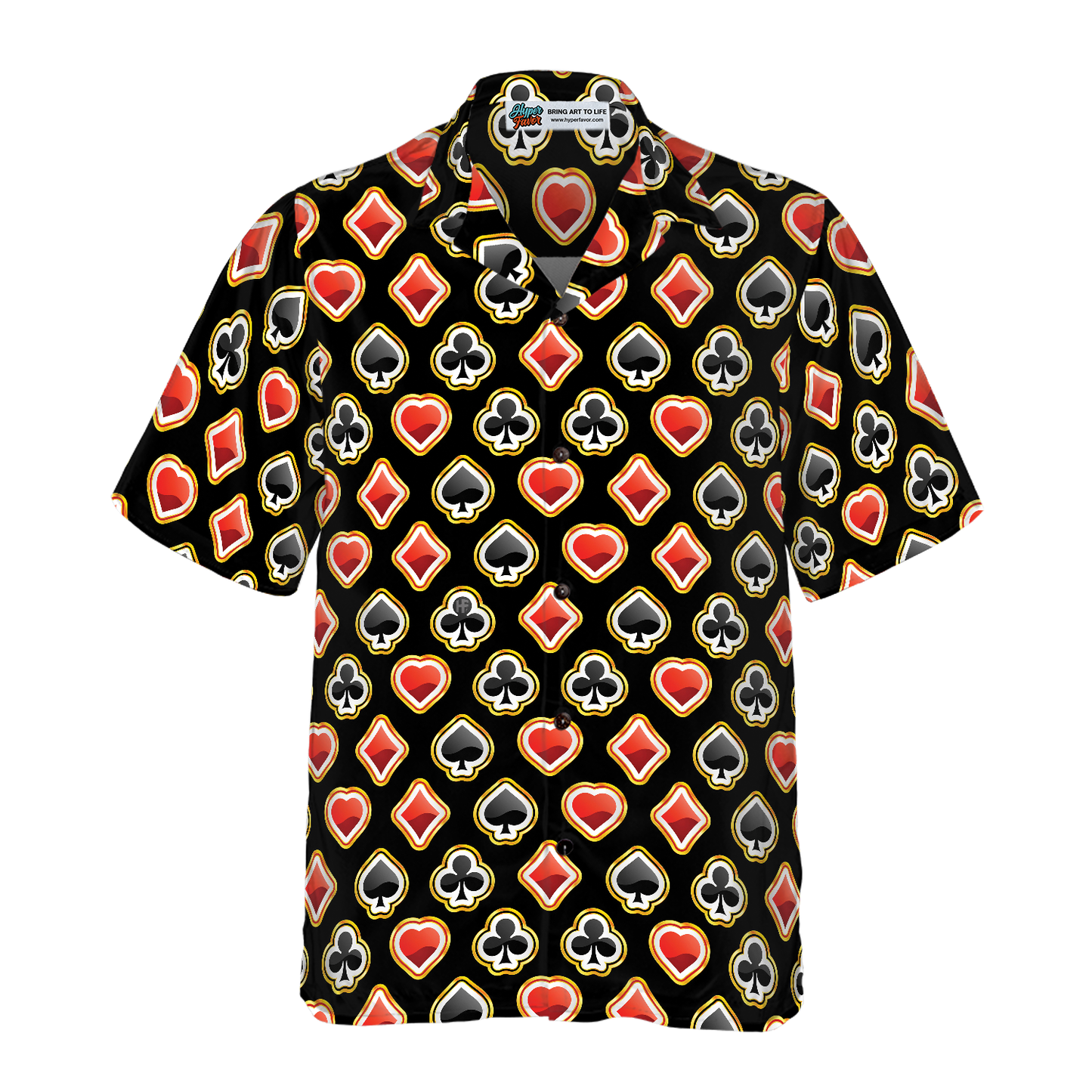 Casino Poker Black Background Hawaiian Shirt, Best Gift For Husband, Wife, Boyfriend, Girlfriend, Friend, Family
