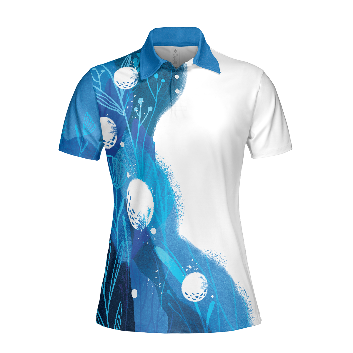 Golf Women Polo Shirt, Artistic Blue Golf Short Sleeve Women Polo Shirt, Best Gift For Golf Lovers