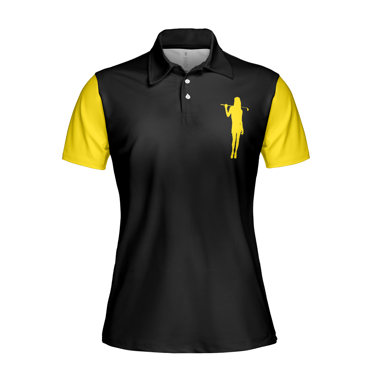 Definition Of Golf Girl Golf Short Sleeve Women Polo Shirt, Black And Yellow Golf Shirt For Ladies, Polo Shirt Gift For Women, Gift For Women Golfers