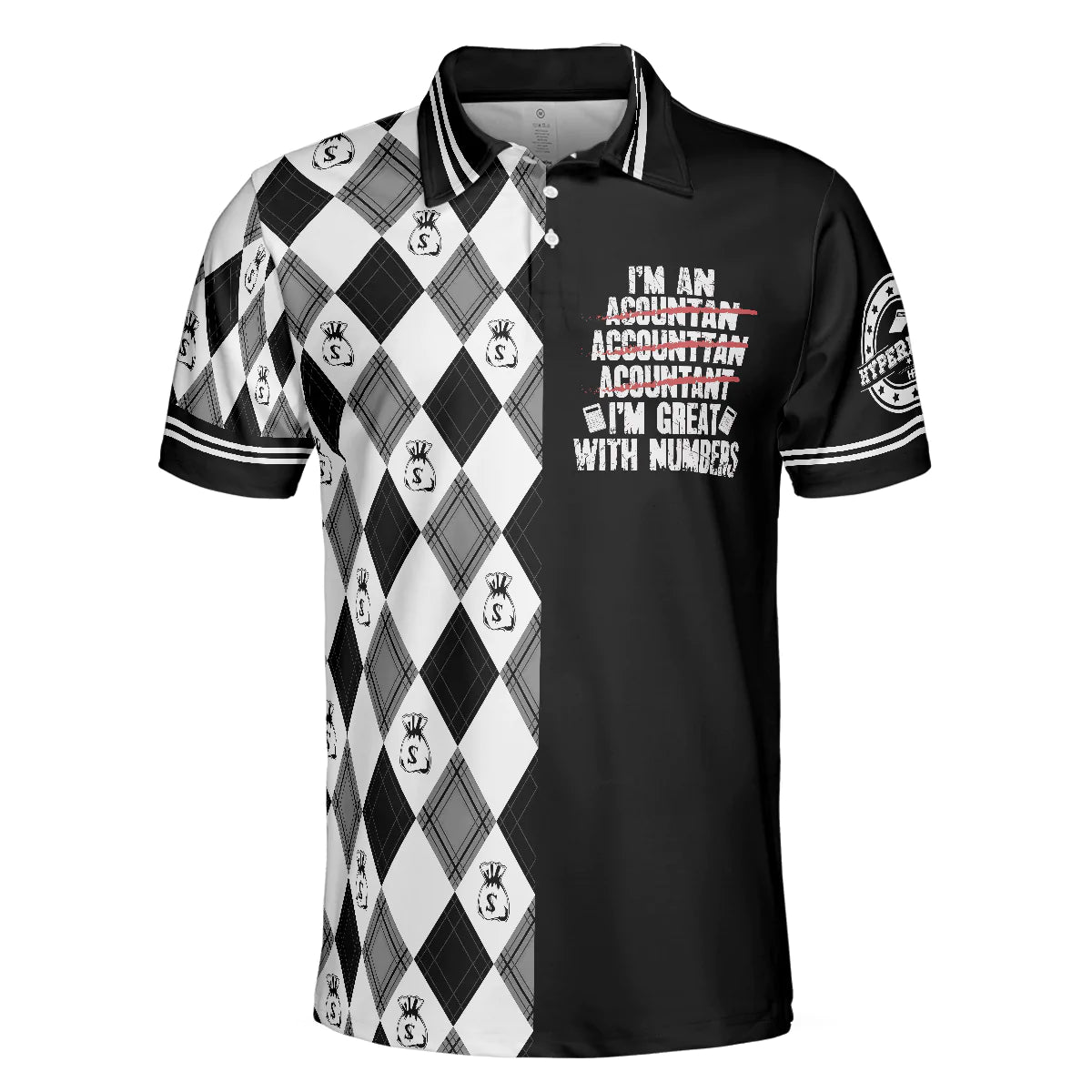 Argyle Pattern Accountant Men Polo Shirt, I'm An Accountant I'm Great With Numbers Shirt For Men, Gift For Accountant