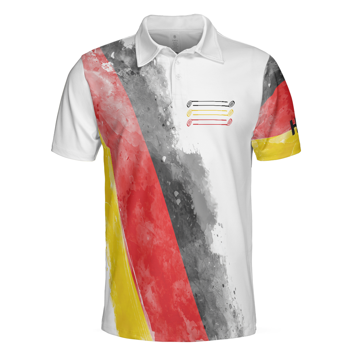 German Flag Special Golf Pattern Men Polo Shirt, Waterbrush Polo Shirt, Best Golf Shirt For Men