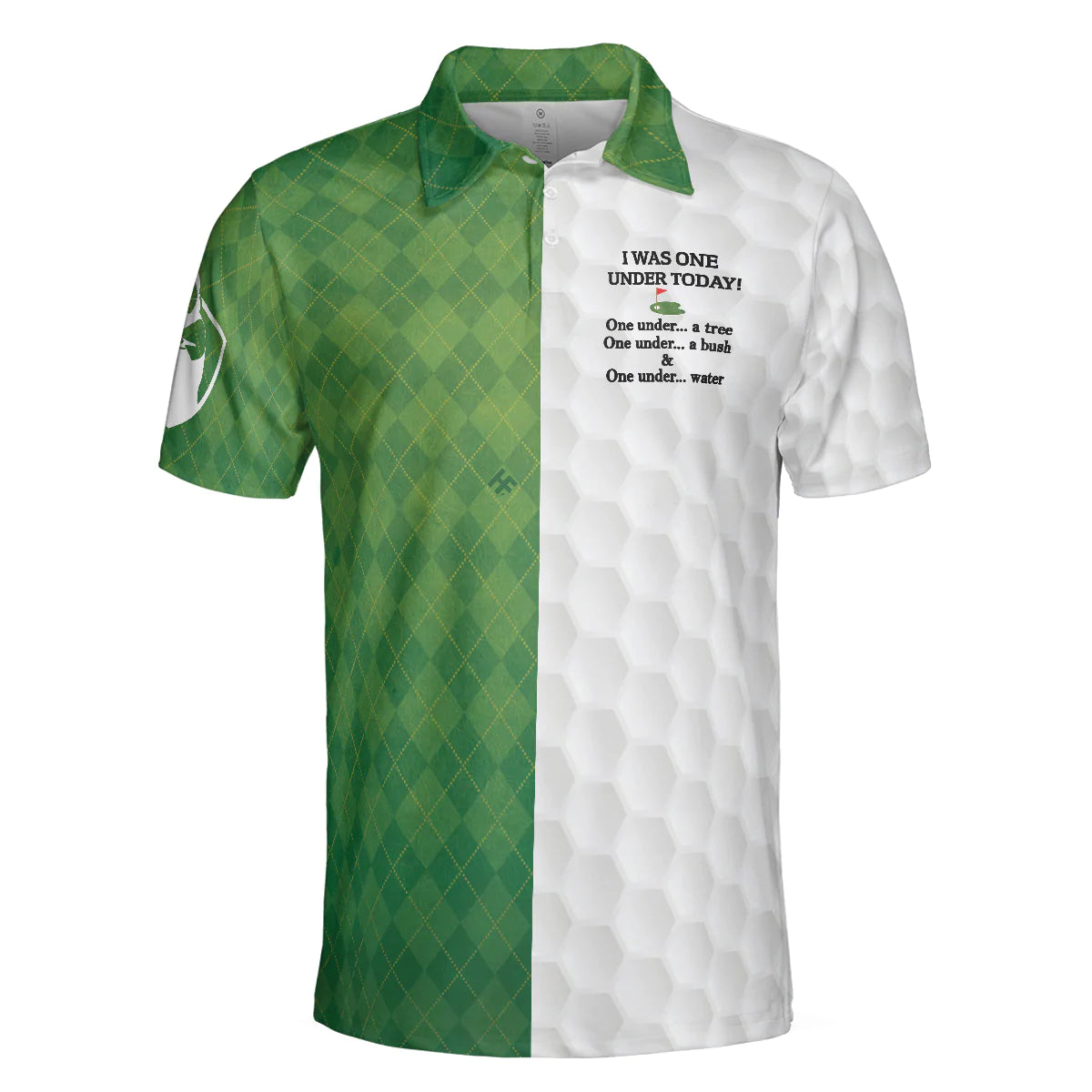 White And Green Golf Polo Shirt, I Was One Under Today Golfing Shirt, Gift Idea For Male Players, Gift For Golfers