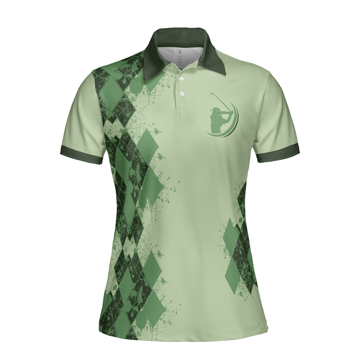 Golf I Know I Play Like A Girl Green Short Sleeve Women Polo Shirt, Argyle Pattern Golf Shirt For Ladies, Unique Female Golf Gift
