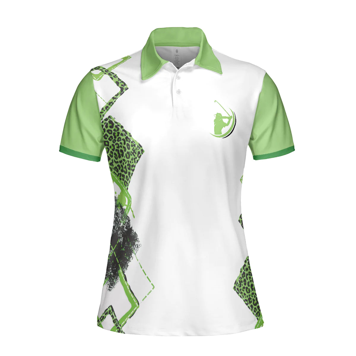 Leopard Green Argyle Pattern Women Polo Shirt, I'm Not Swearing I'm Using My Golf Word Polo Shirt, Best Golf Shirt For Ladies, Gift For Golfers