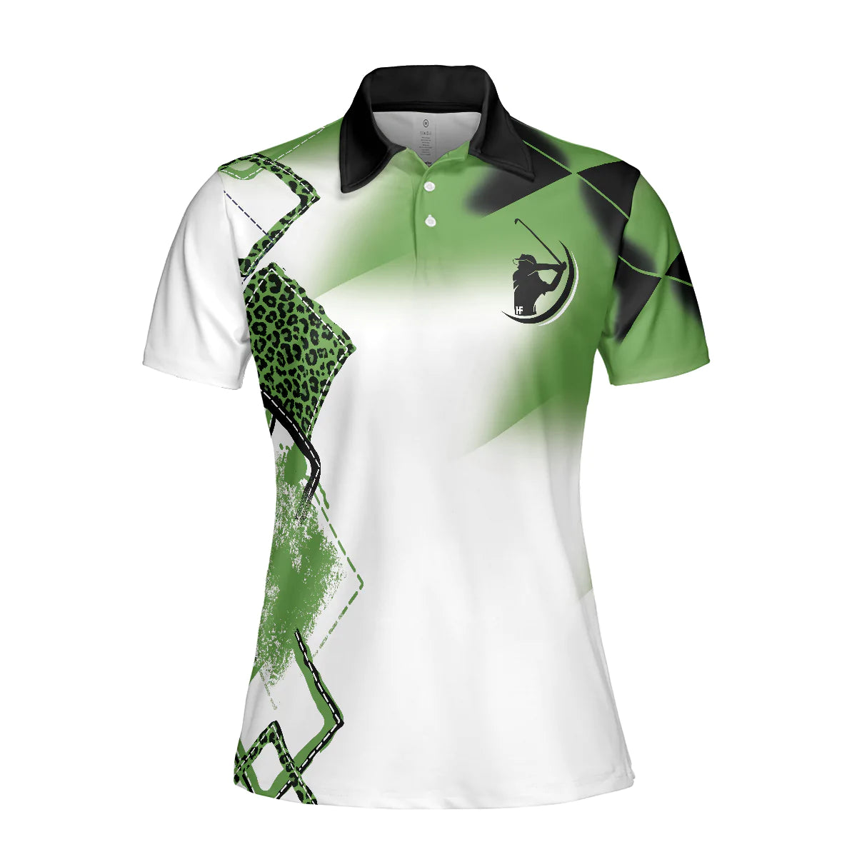 Leopard Green Golf Short Sleeve Women Polo Shirt, I Searched My Symptoms Turns Out I Just Need To Play Golf Polo Shirt, Best Golf Shirt For Ladies, Gift For Golfers