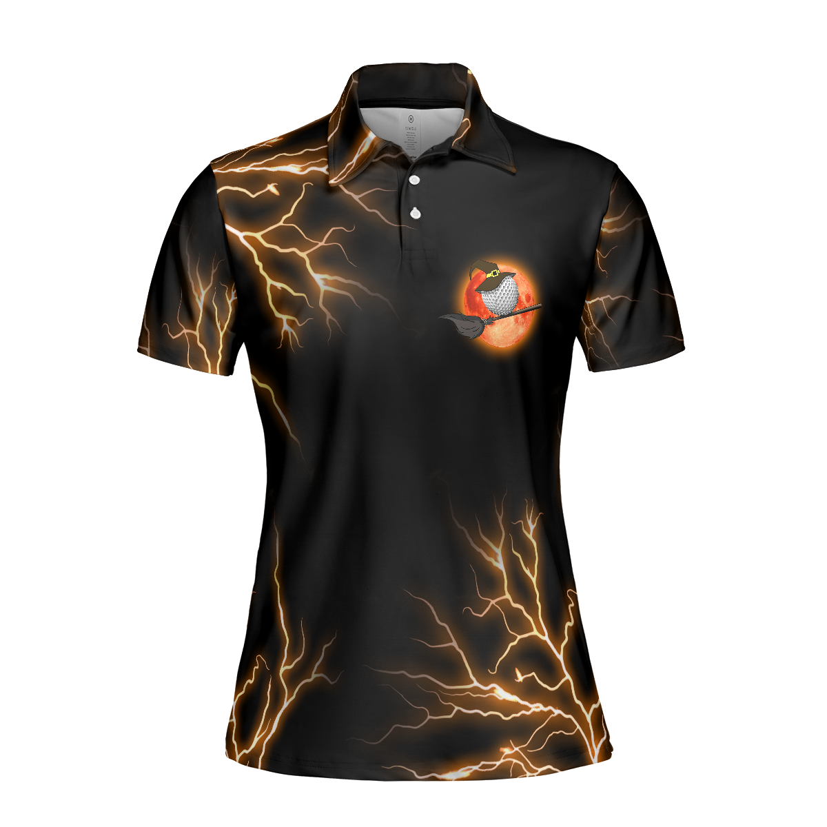 Scary Witch Shirt Golf Short Sleeve Women Polo Shirt, My Broom Broke So Now I Am Playing Golf Shirt For Ladies, Halloween Gift Idea For Female Golfers
