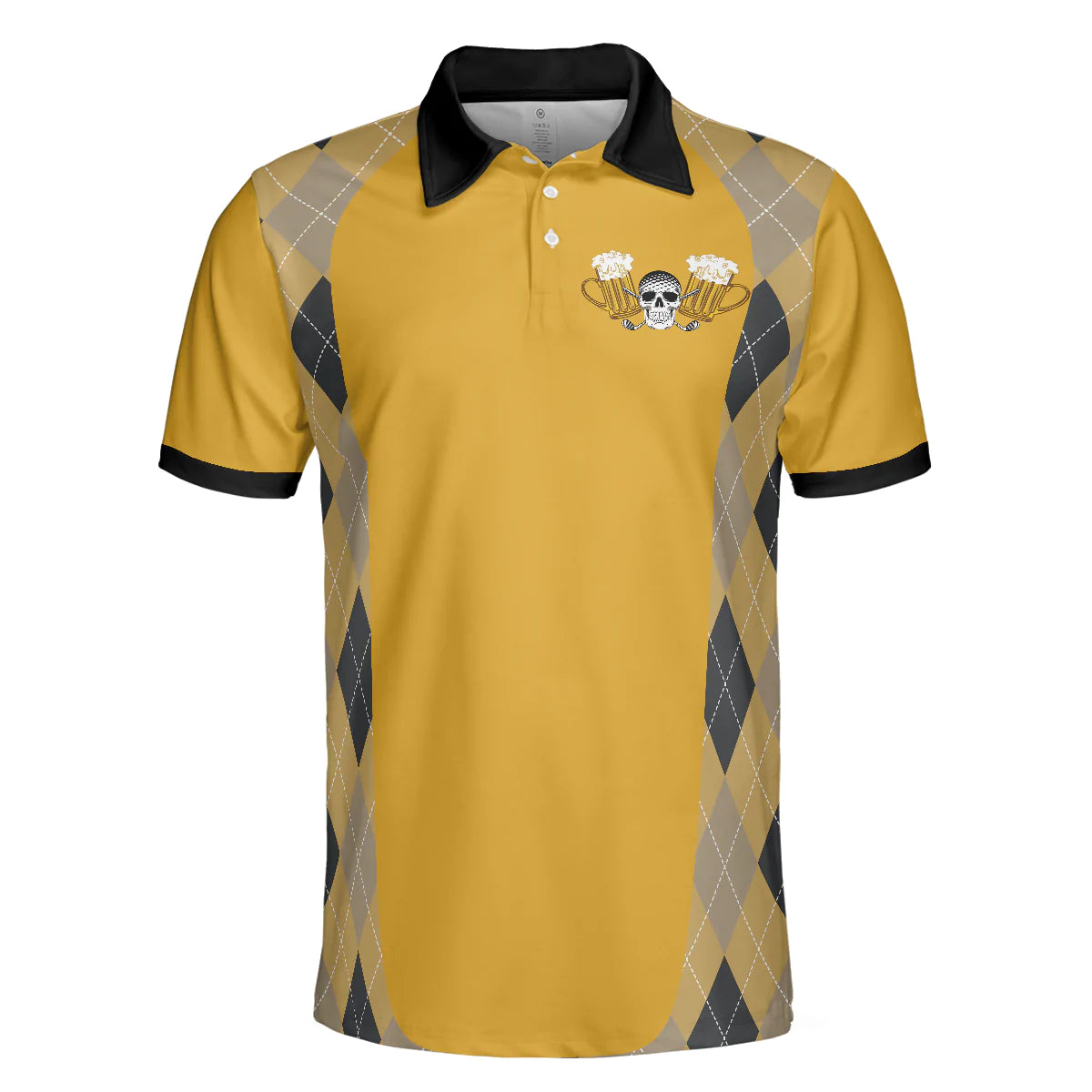 Plaid Pattern Golf Beer Men Polo Shirt, Let's Sink 'Em And Drink 'Em Golf Polo Shirt, Golf Gift Idea For Beer Lovers