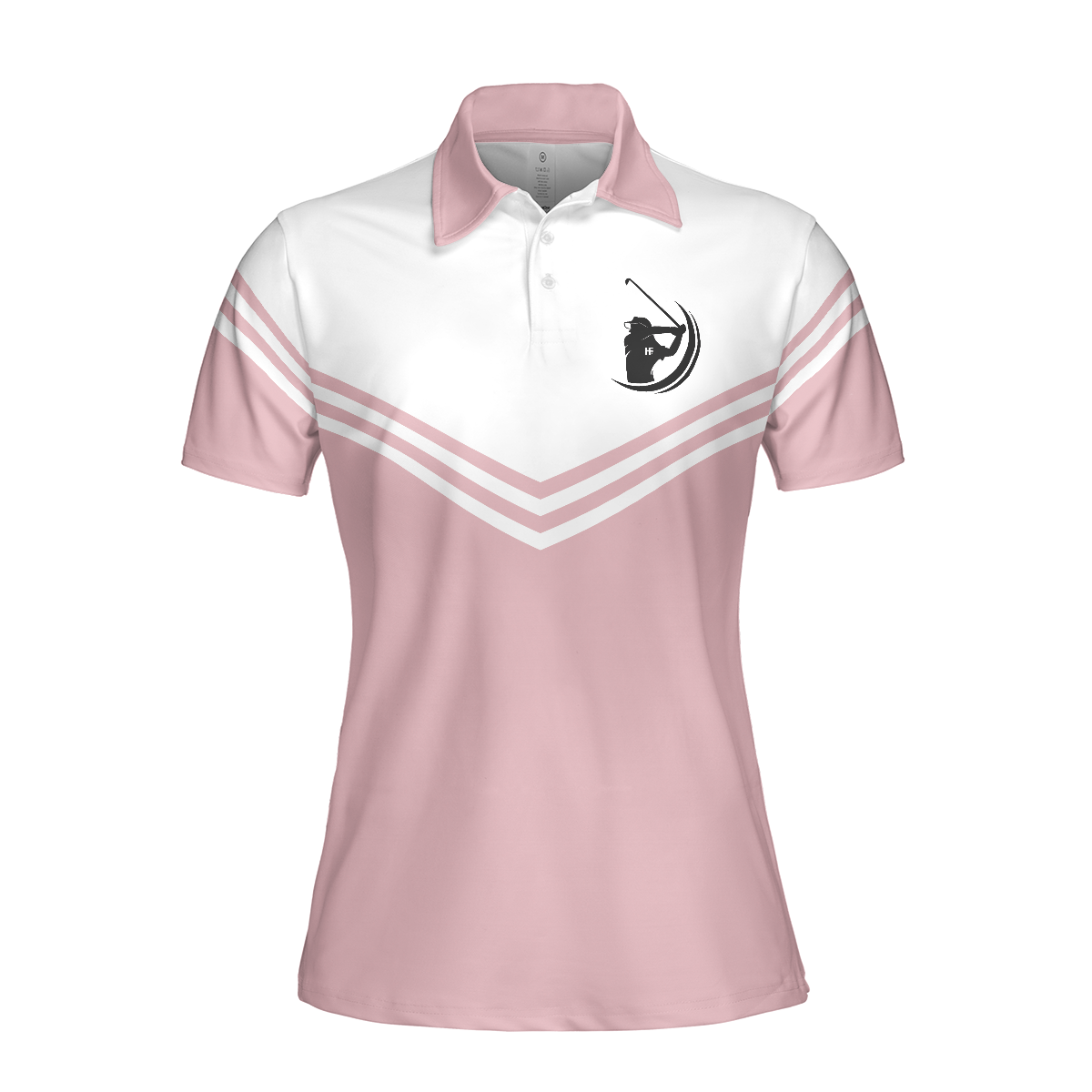 Tee Time Golf Short Sleeve Women Polo Shirt, White And Pink Golf Shirt For Ladies - Perfect Gift For Women, Ladies
