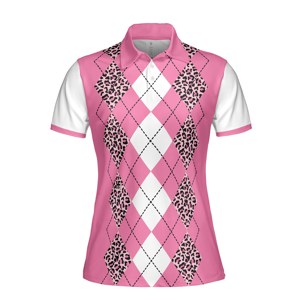White And Pink Argyle Pattern Golf Women Polo Shirt, Are You Staring At My Putt Again Golf Short Sleeve Shirt For Ladies, Gift For Golfers