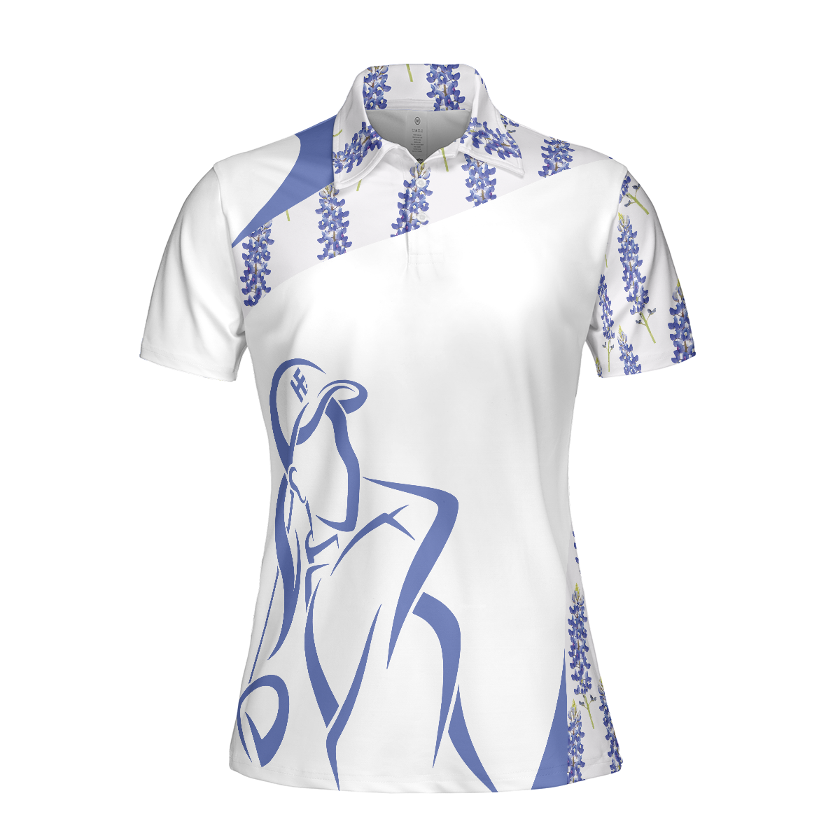 Women Polo Shirt - Bluebonnet Women Golfer Short Sleeve Women Polo Shirt, Unique Female Golf Gift