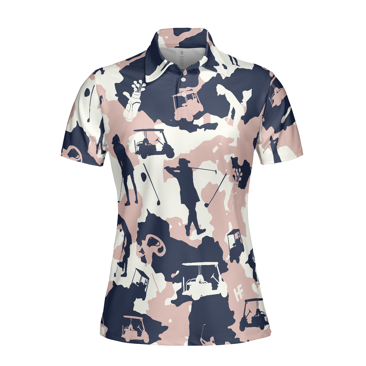 Golf Girl Camouflage V3 Short Sleeve Women Polo Shirt, Camo Golf Shirt For Ladies, Cool Golf Gift For Women, Best Gift For Women Golfers