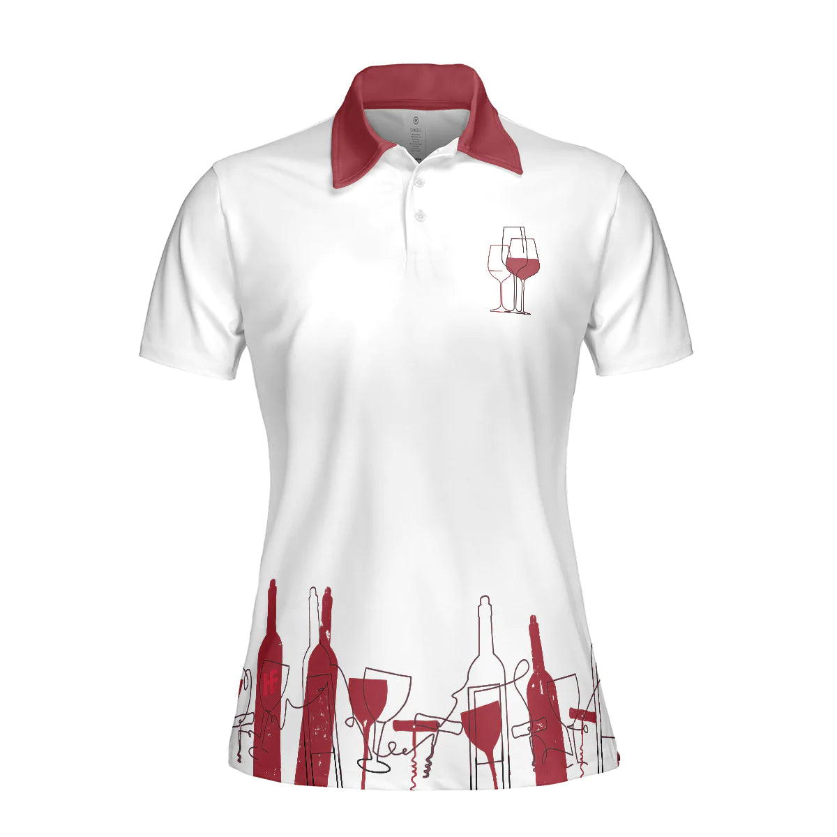 Wine Golf Women Polo Shirt, I'm A Simple Woman Short Sleeve Shirt For Ladies, Golf Gift For Wine Lovers