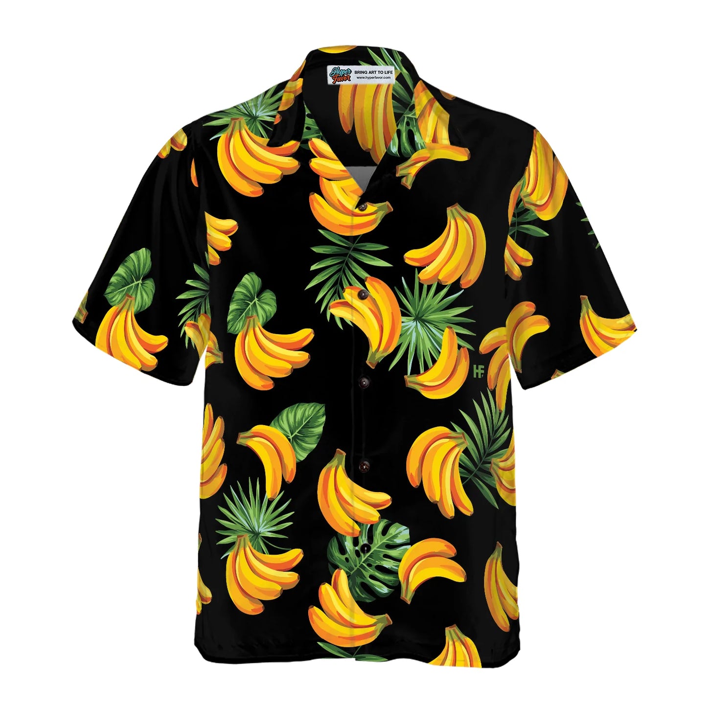 Banana & Tropical Palm Leaves Hawaiian Shirt, Banana Pattern Aloha Shirt For Men & Women, Best Gift For Summer, Husband, Boyfriend, Wife, Girlfriend