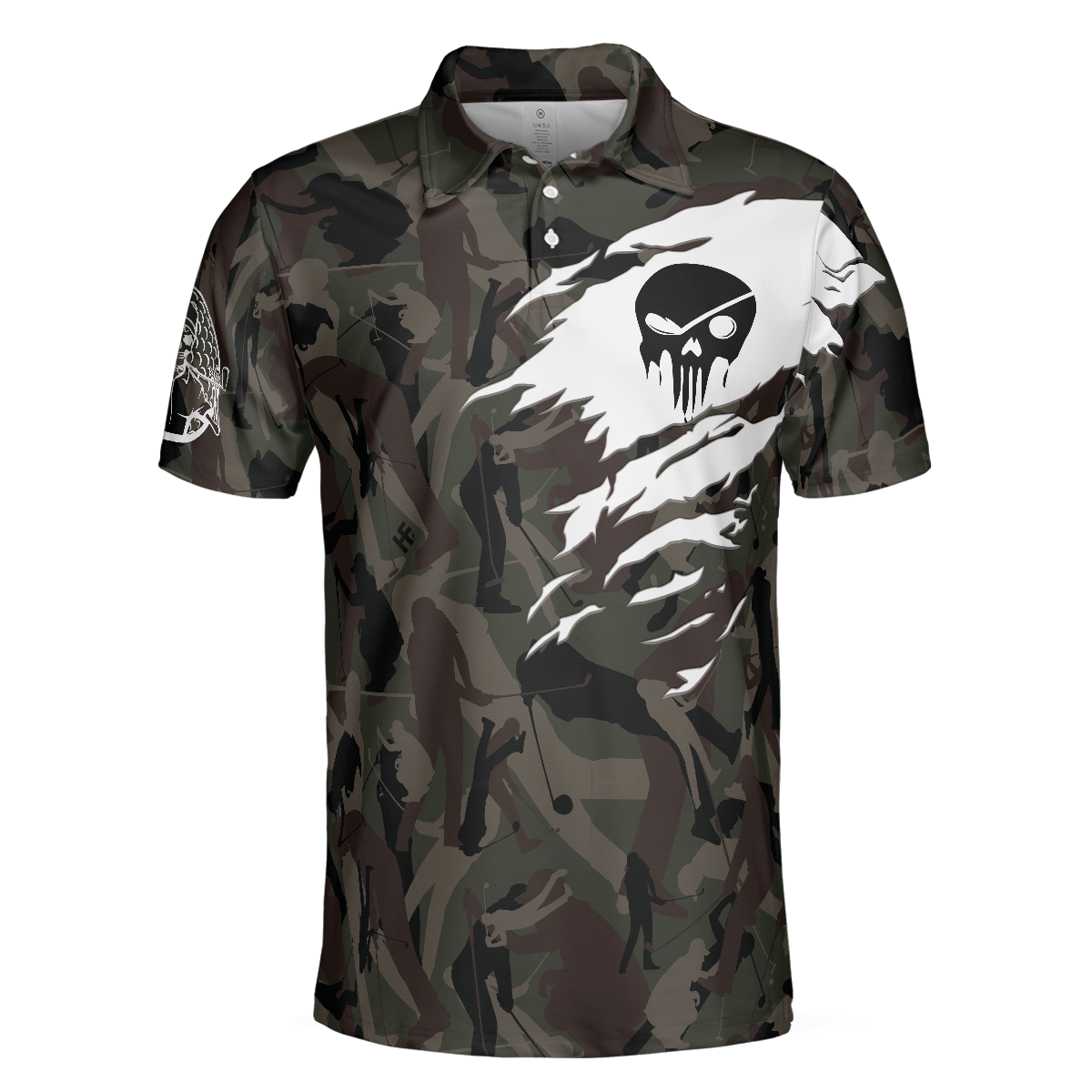 Coolest Golfing Grandpa Golf Polo Shirt, Skull Polo Shirt, Camouflage Pattern Polo Shirt - Gift For Golfing Grandpa