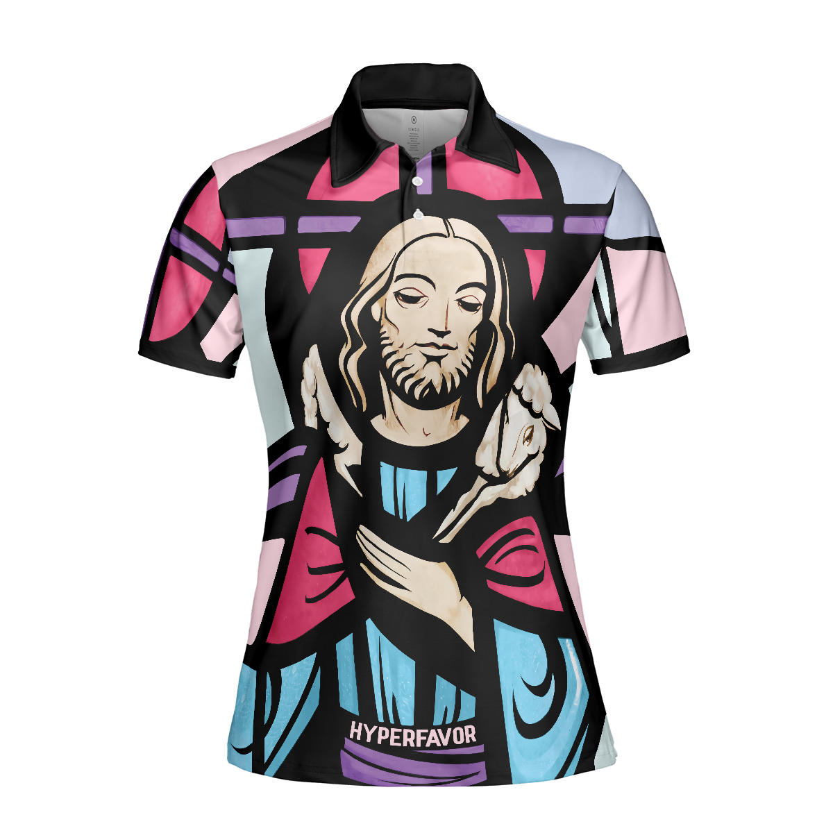 Good Shepherd Jesus Christ Short Sleeve Women Polo Shirt, Jesus Polo Shirt, Best Christian Shirt For Women, Gift For Golfers