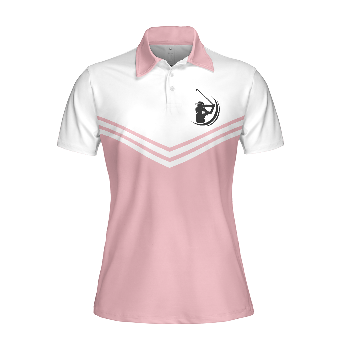 White And Light Pink Golf Short Sleeve Women Polo Shirt, Golfing Forever Housework Whenever Golf Shirt For Ladies, Best Gift For Golfers